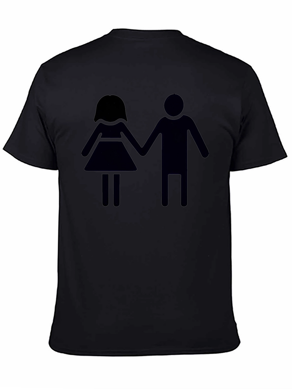 Stick Figure Couple Black T-Shirt