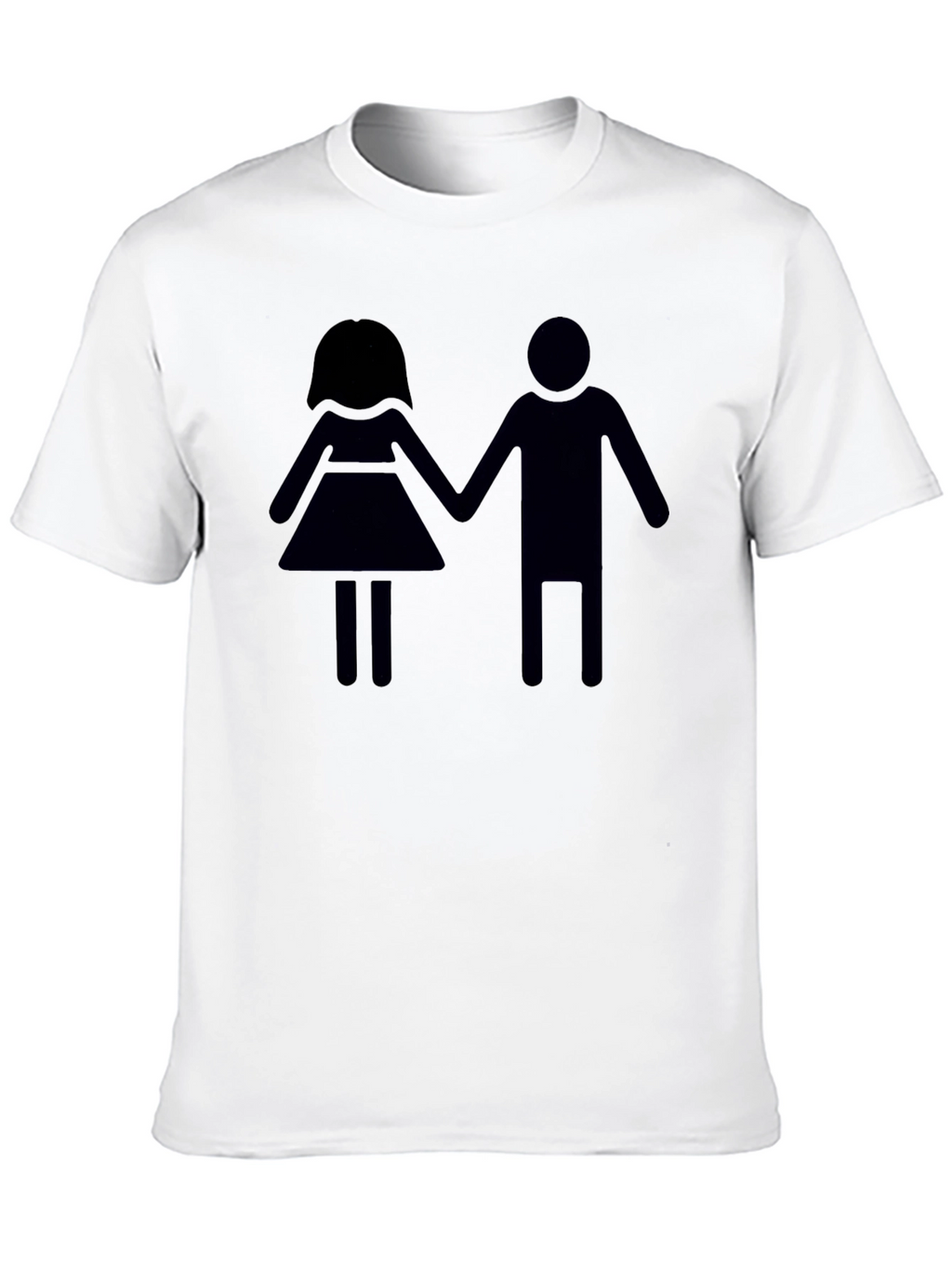 Stick Figure Couple Black T-Shirt
