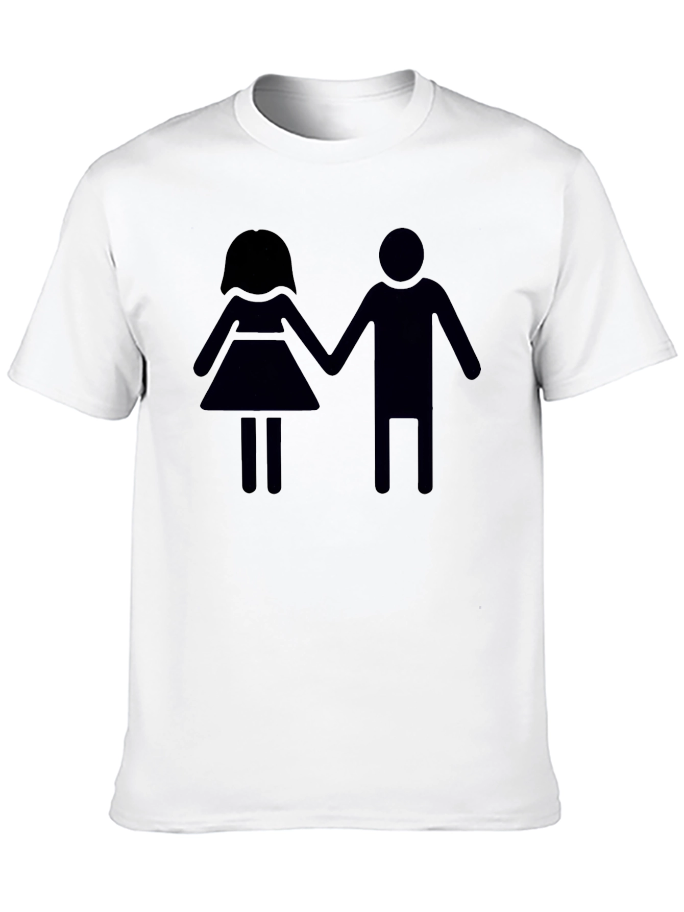 Stick Figure Couple Black T-Shirt