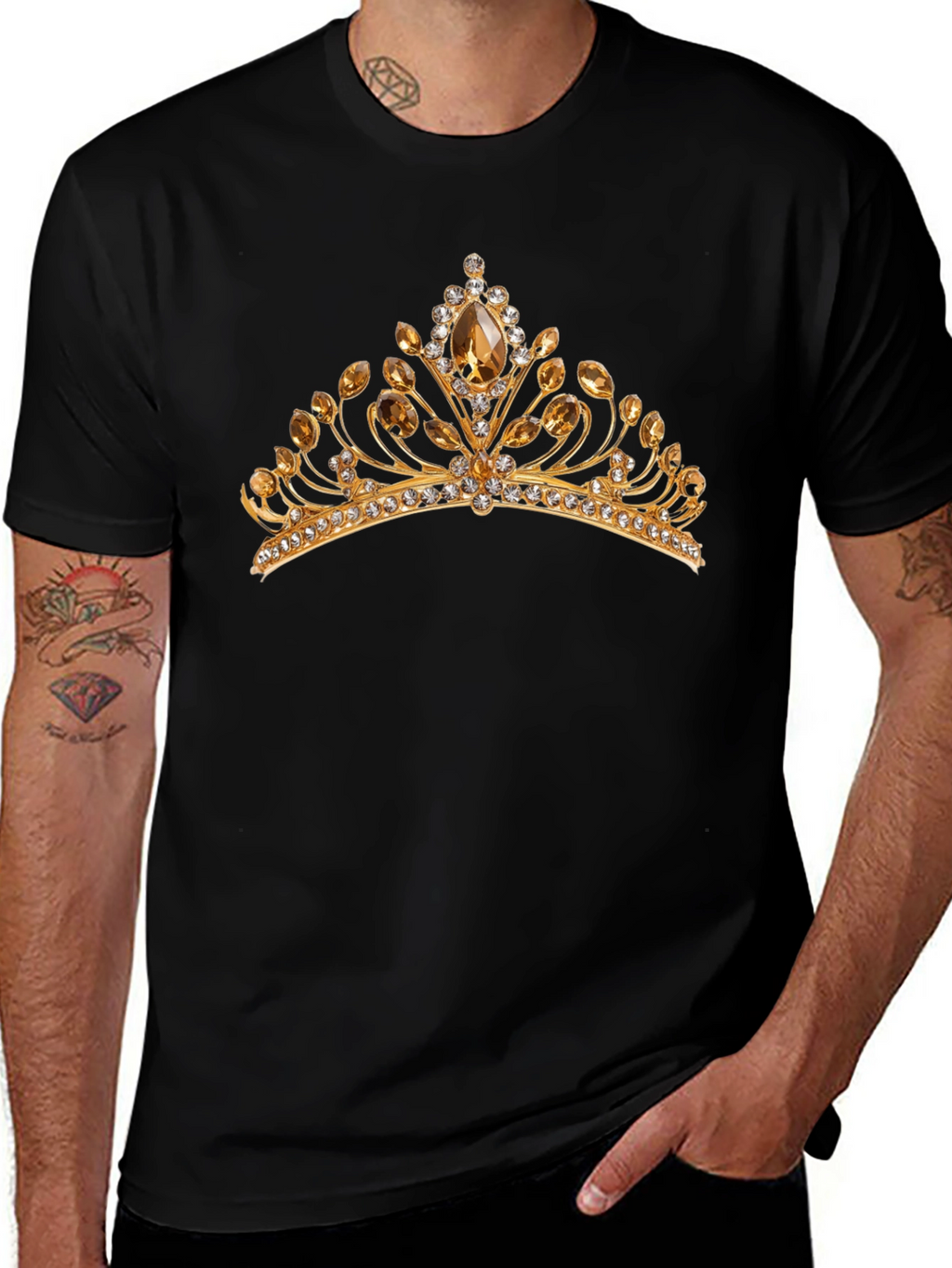 Gold Crown Graphic Black T-Shirt