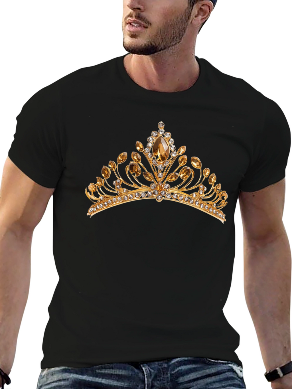 Gold Crown Graphic Black T-Shirt