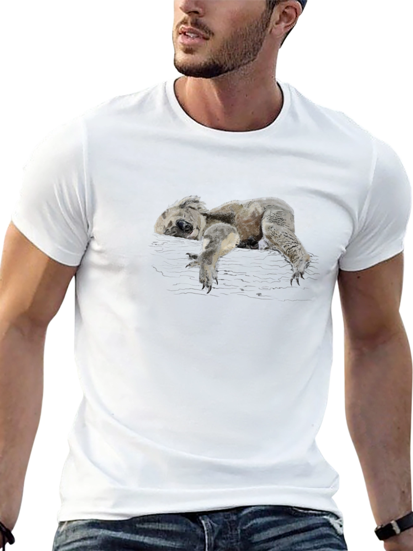Koala Graphic Black T-Shirt Casual Wear