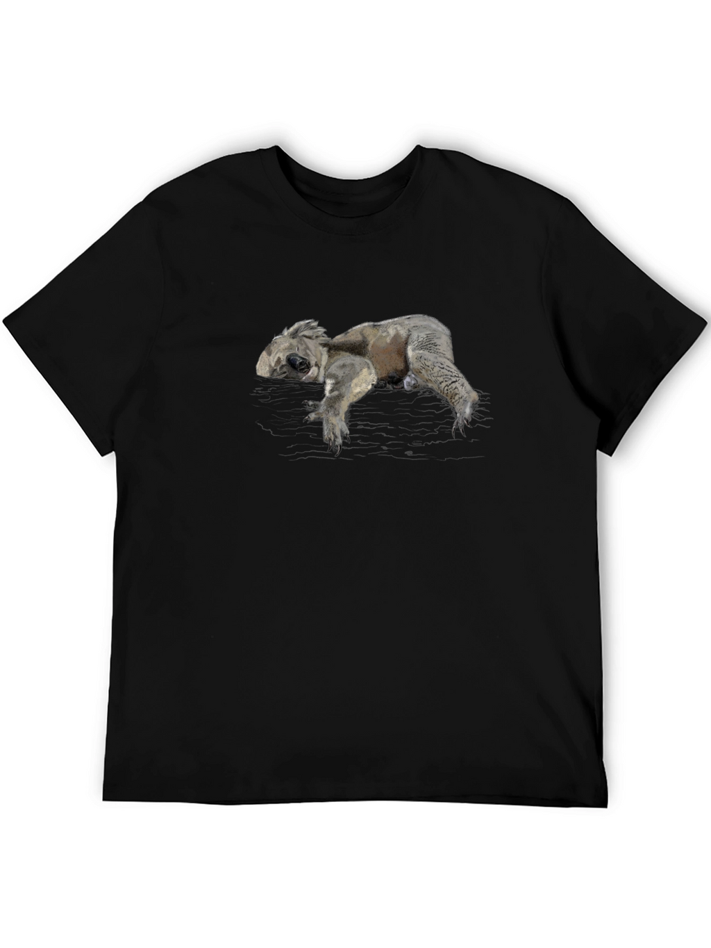 Koala Graphic Black T-Shirt Casual Wear
