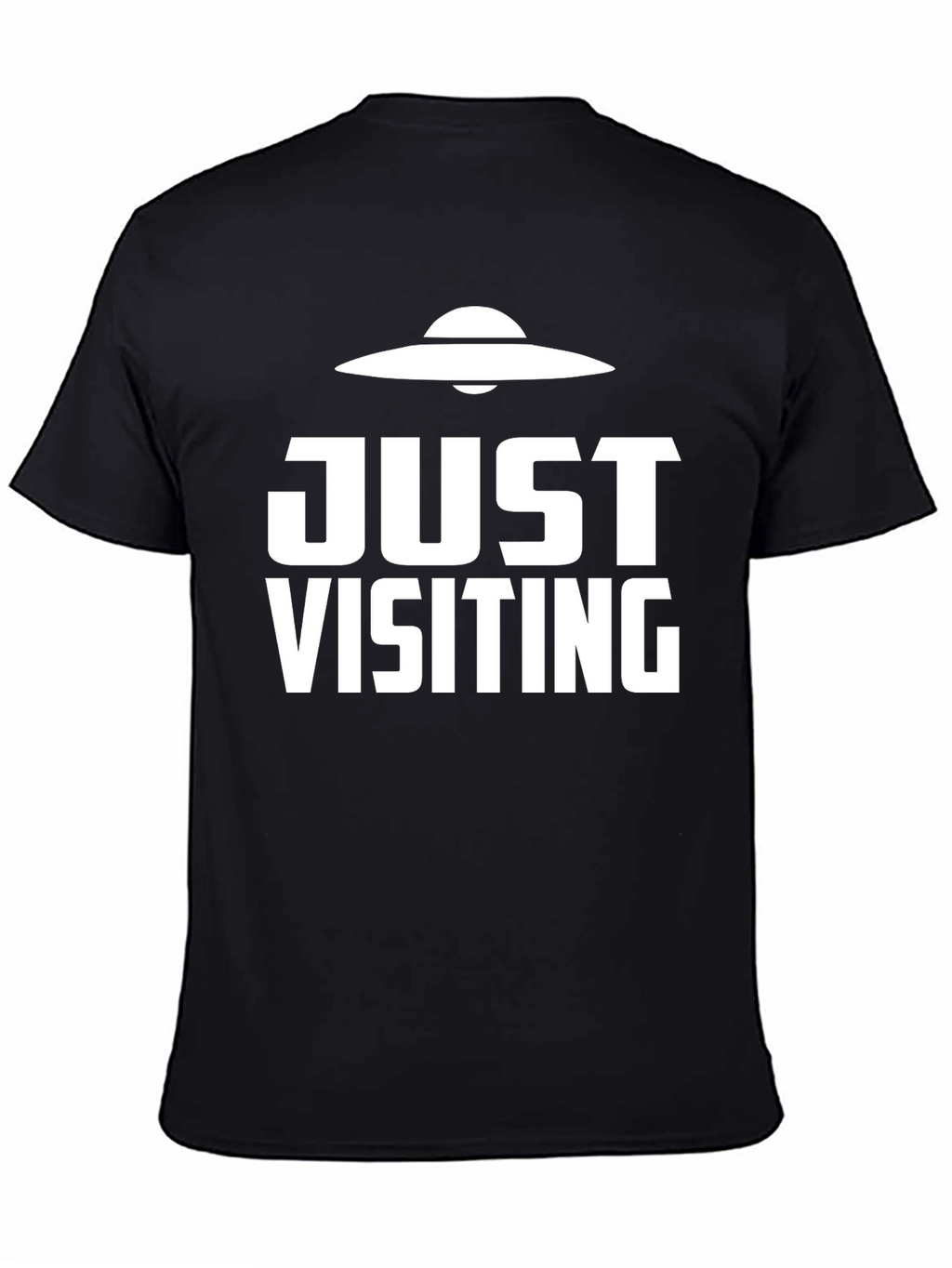 Just Visiting Alien UFO Graphic T-Shirt