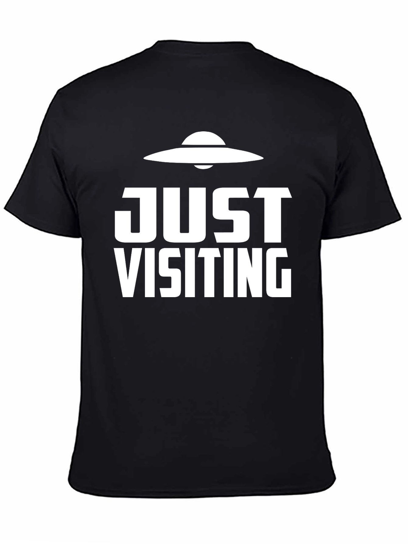 Just Visiting Alien UFO Graphic T-Shirt