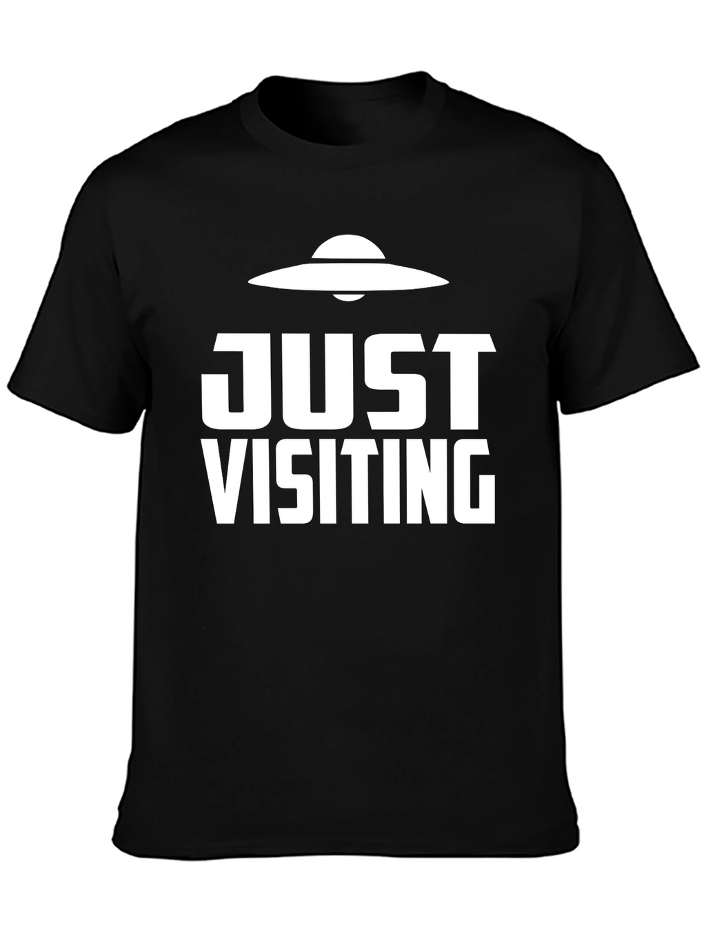 Just Visiting Alien UFO Graphic T-Shirt