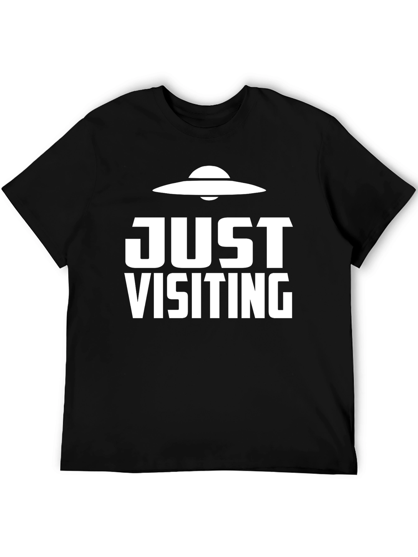 Just Visiting Alien UFO Graphic T-Shirt