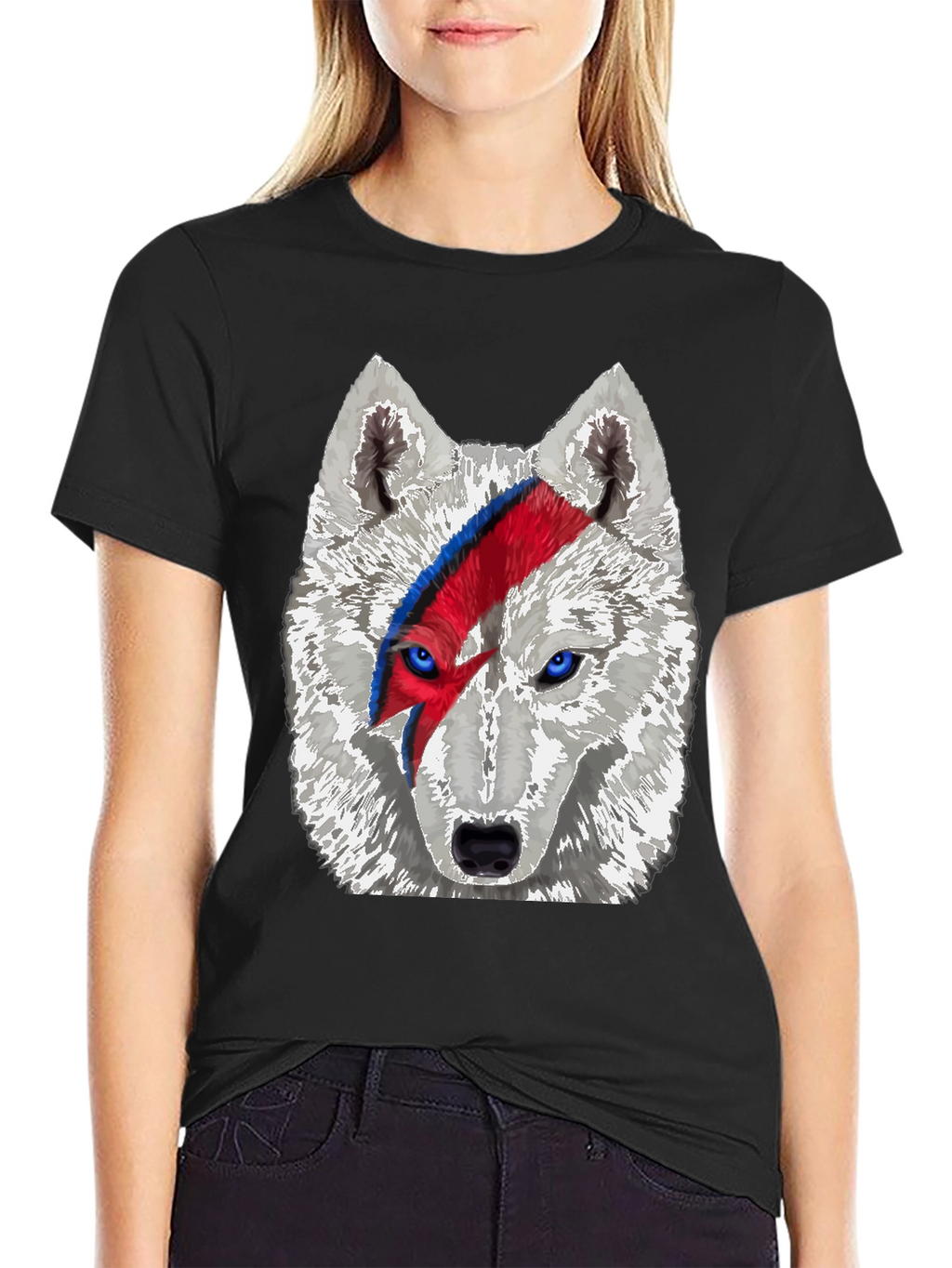 Wolf Bowie T-Shirt - Unique Graphic Tee