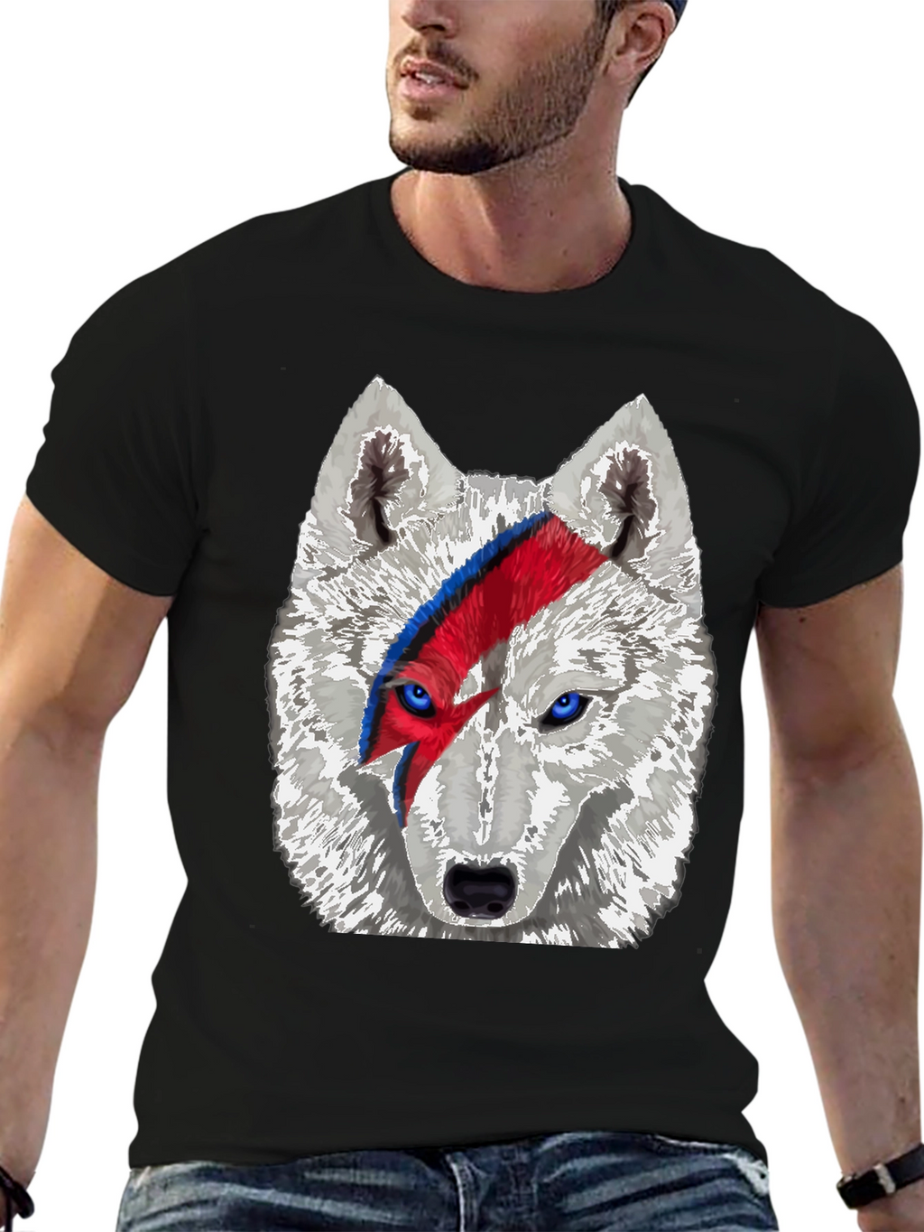 Wolf Bowie T-Shirt - Unique Graphic Tee