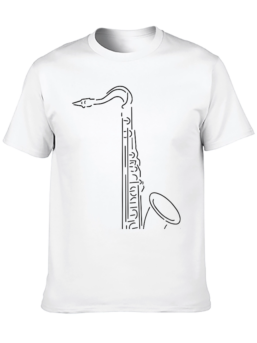 Saxophone Outline Black T-Shirt