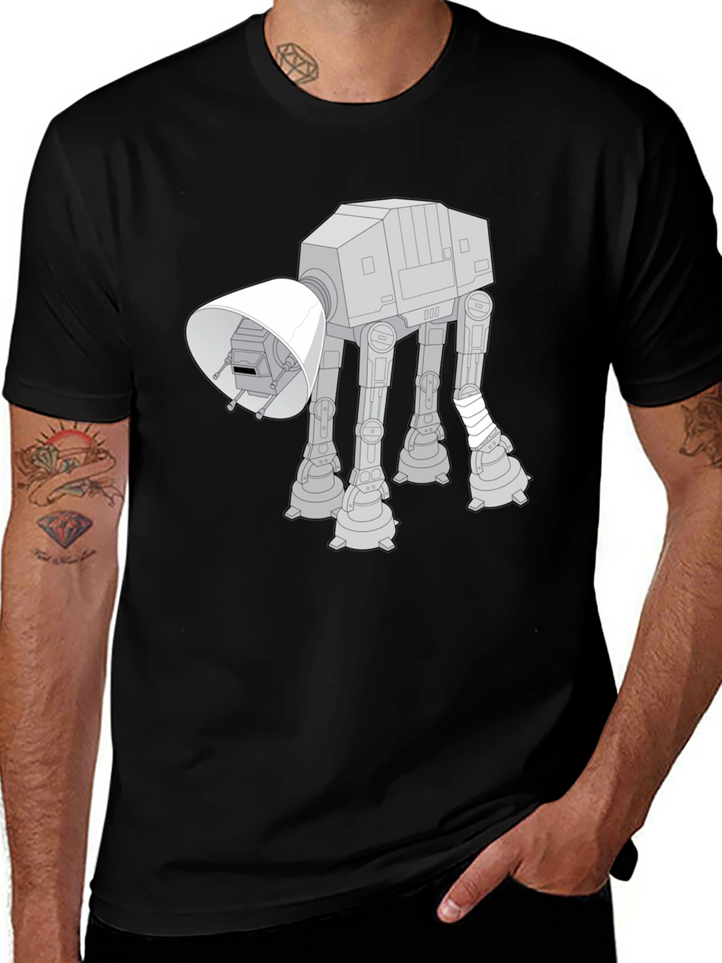 Injured AT-AT Walker Black T-Shirt