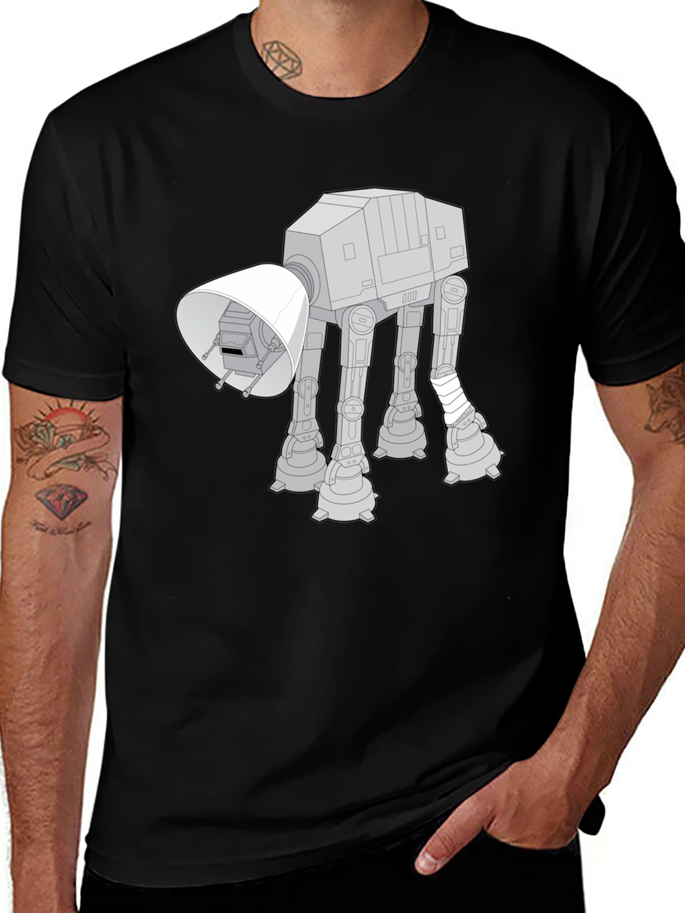 Injured AT-AT Walker Black T-Shirt