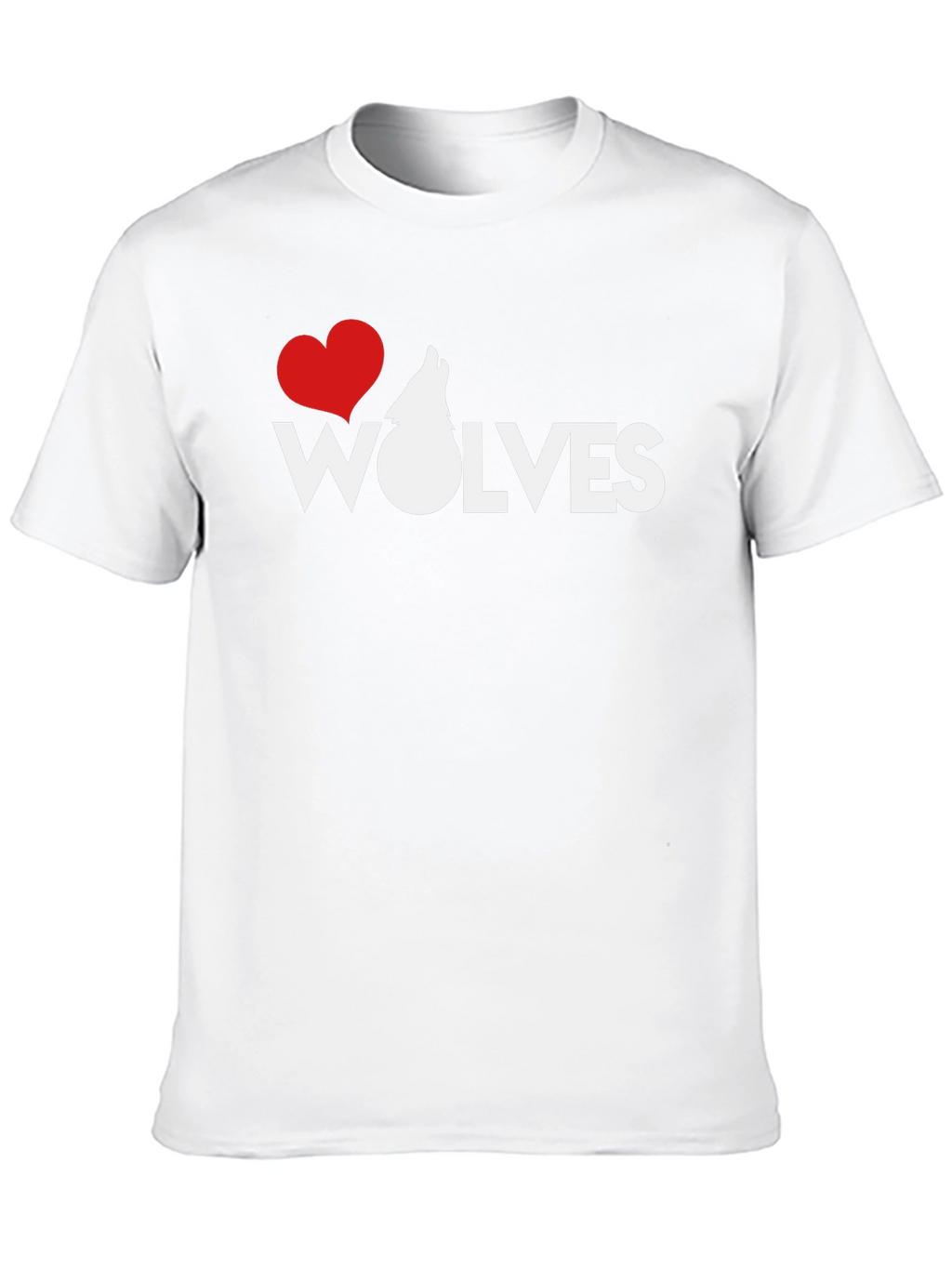 I Heart Wolves Black Graphic T-Shirt