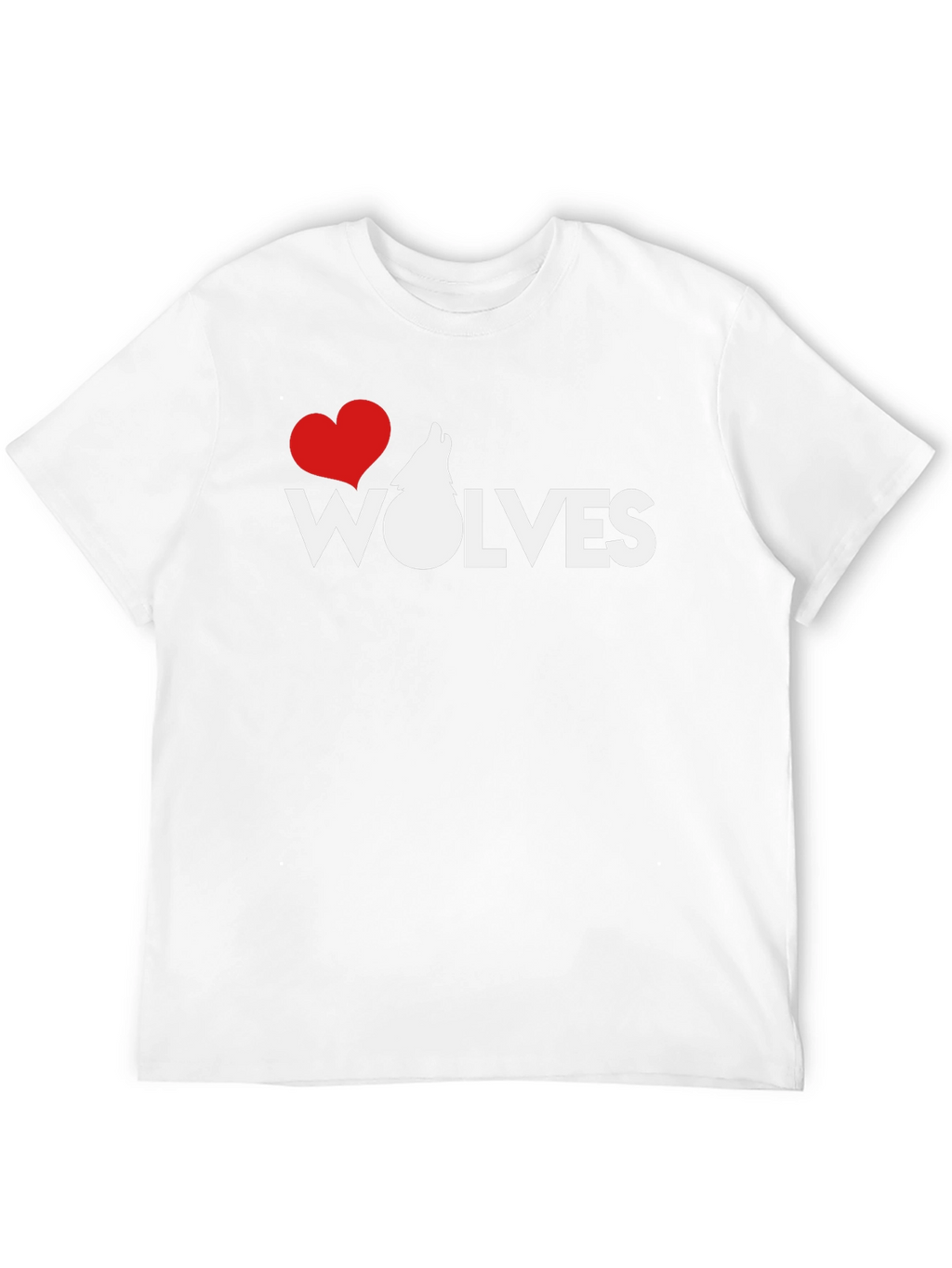 I Heart Wolves Black Graphic T-Shirt