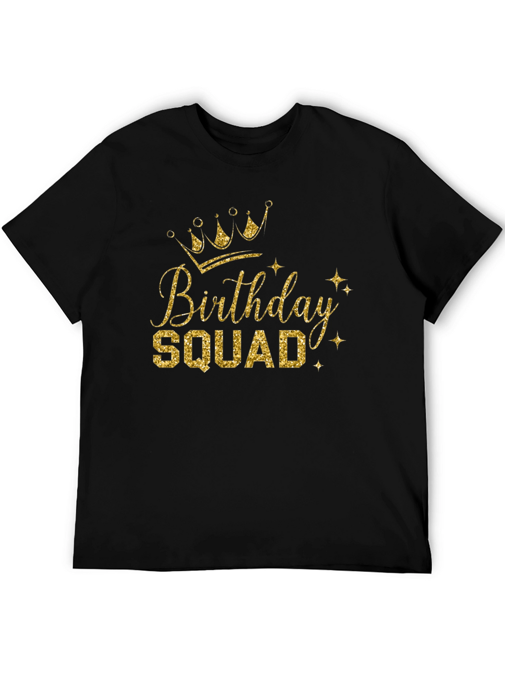 Birthday Squad Tee - Gold Glitter Print