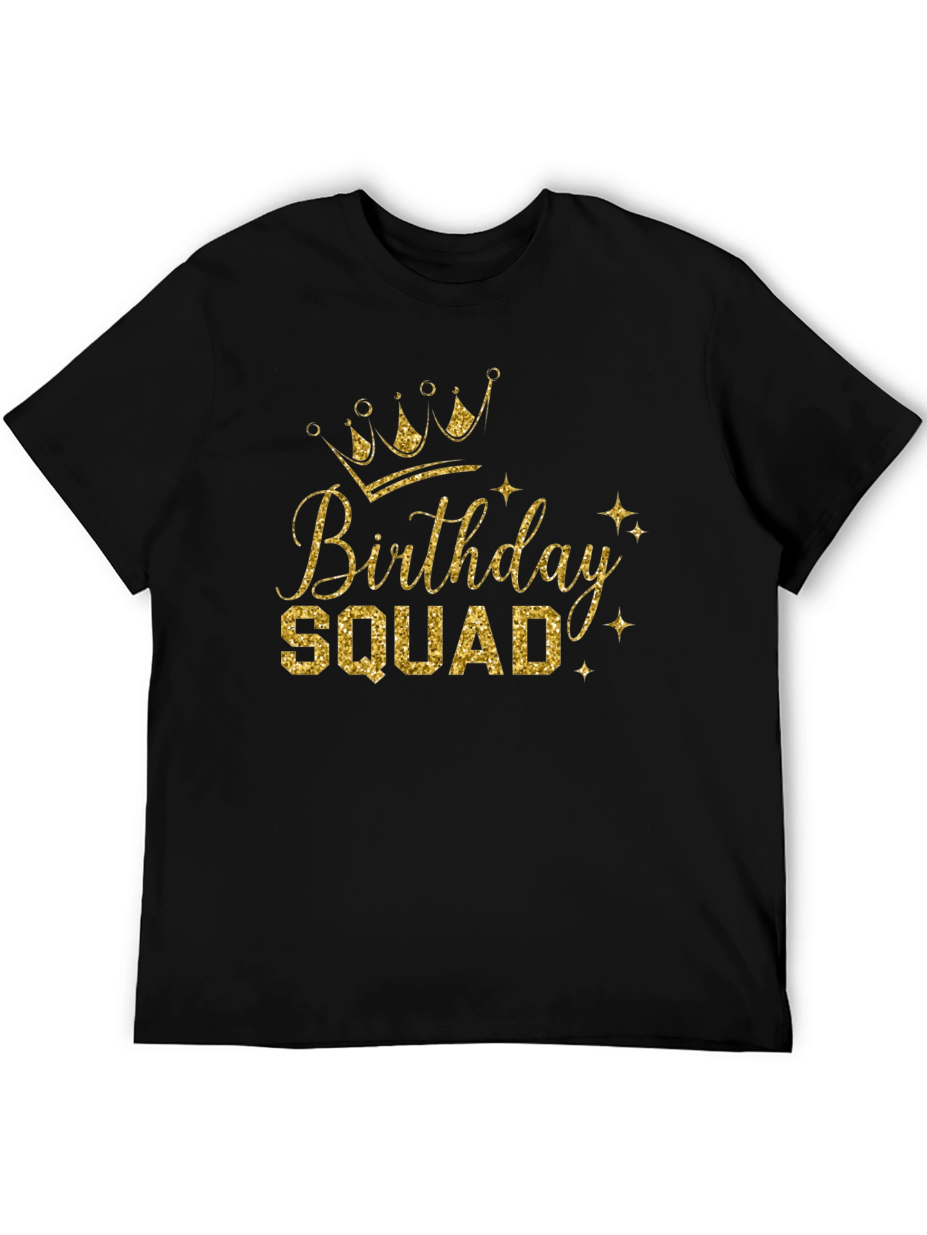 Birthday Squad Tee - Gold Glitter Print