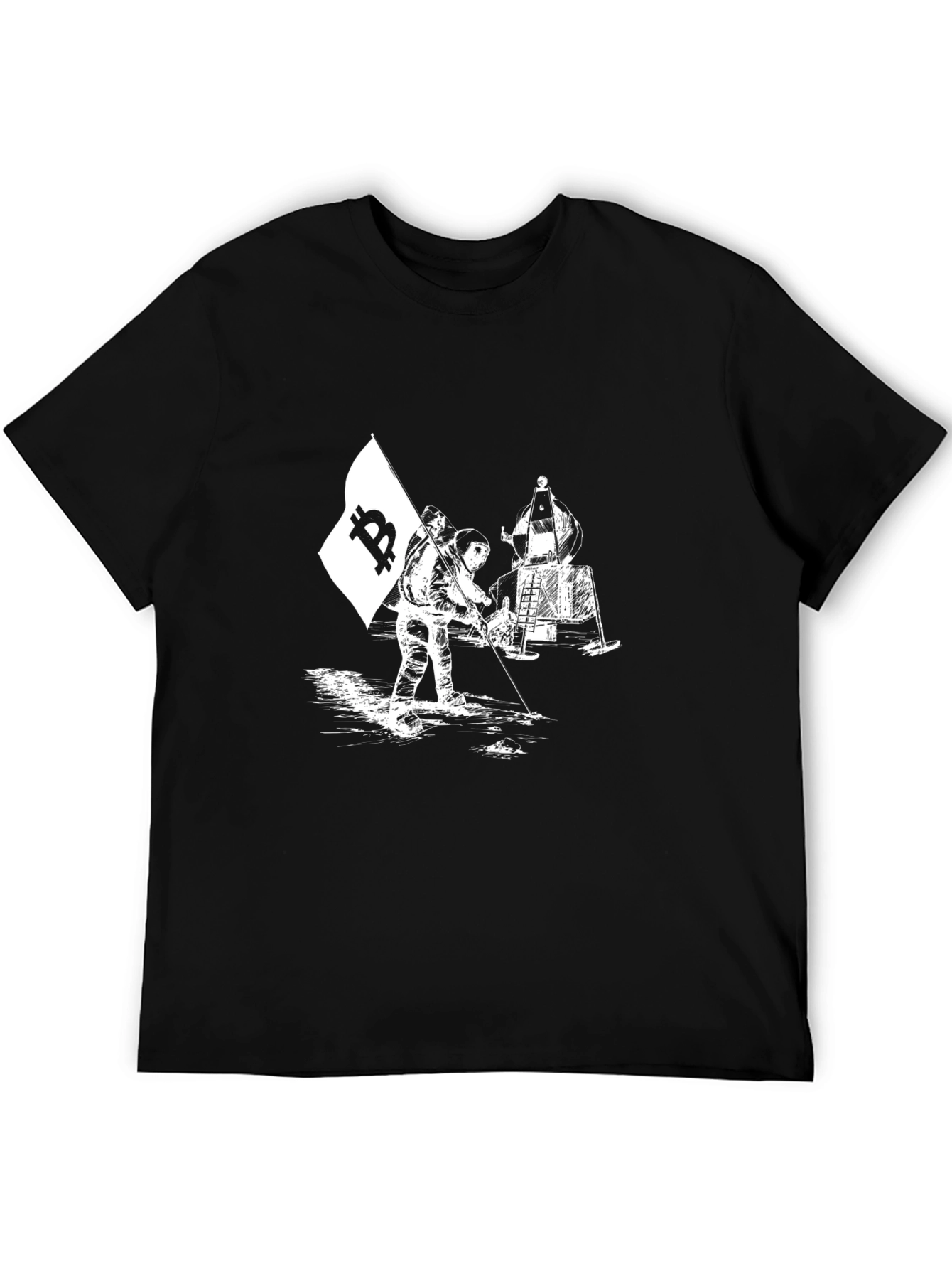 Bitcoin Moon Landing Graphic T-Shirt