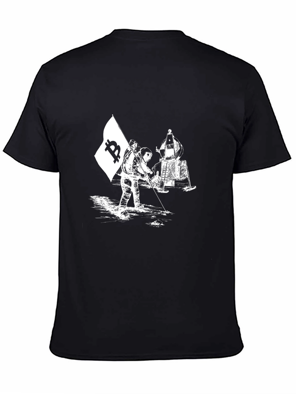 Bitcoin Moon Landing Graphic T-Shirt