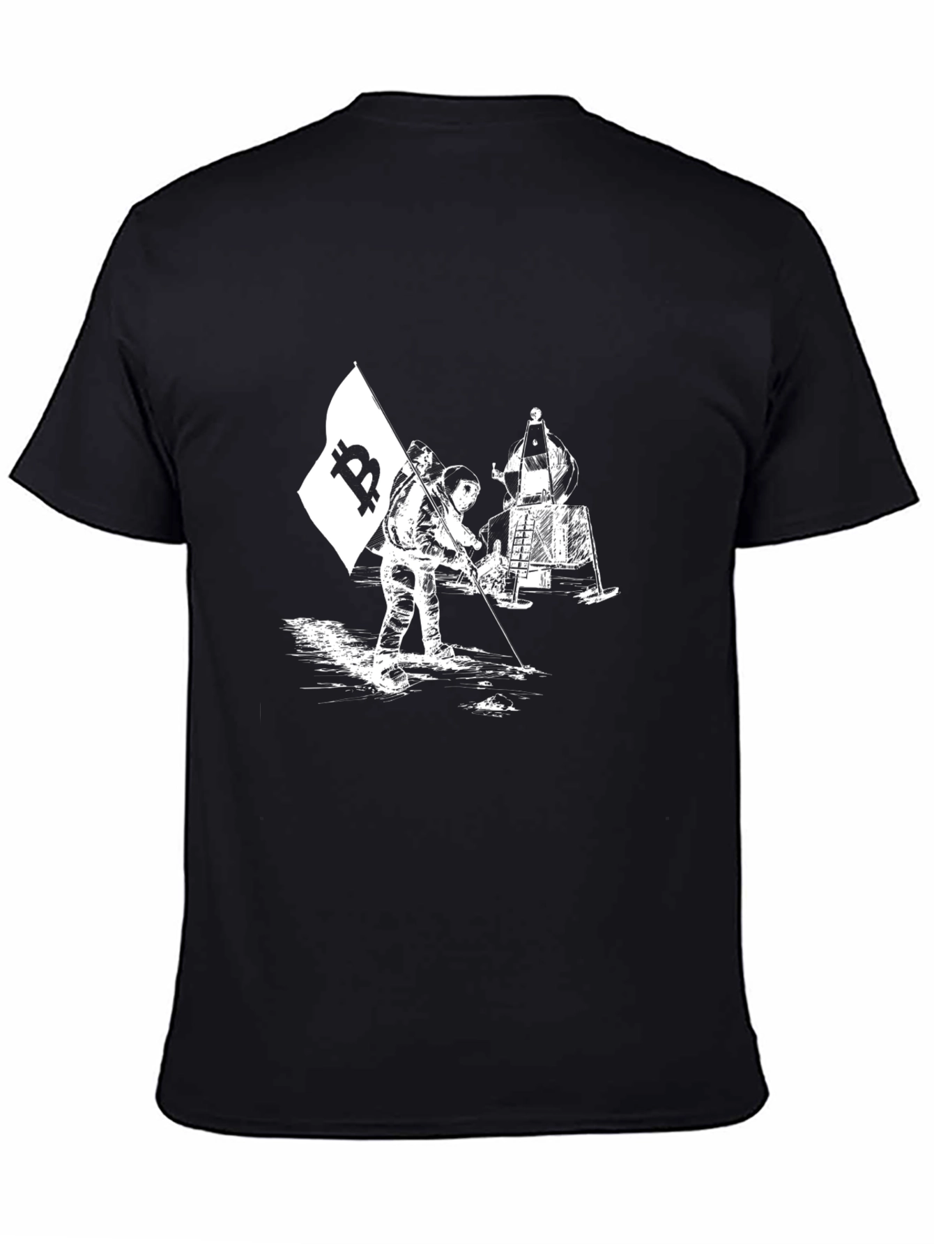 Bitcoin Moon Landing Graphic T-Shirt