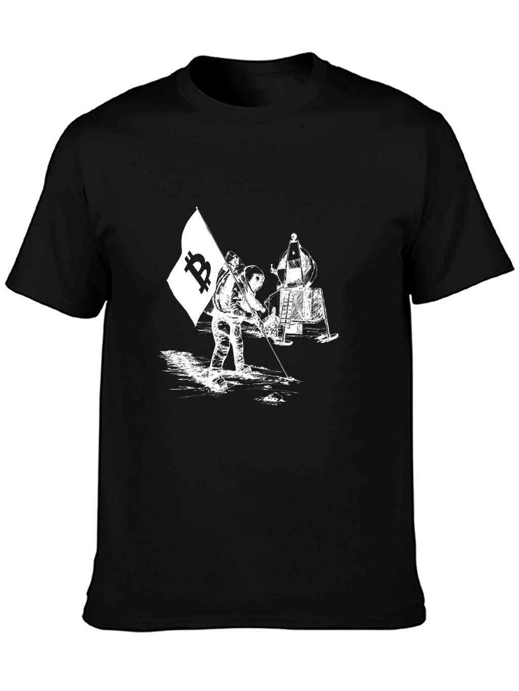 Bitcoin Moon Landing Graphic T-Shirt