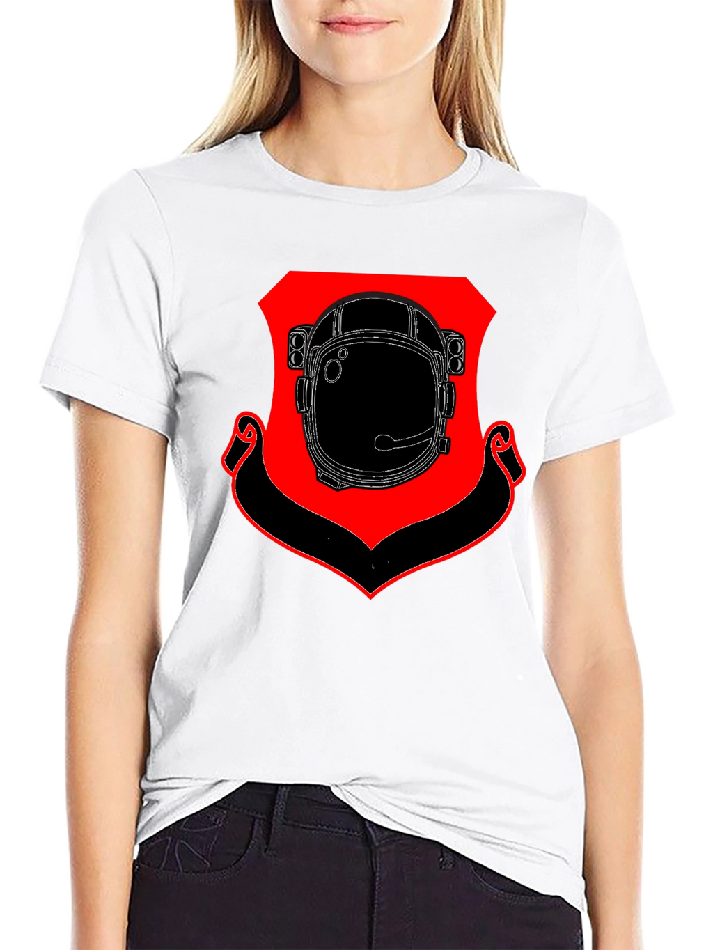 Astronaut Helmet Shield Black T-Shirt