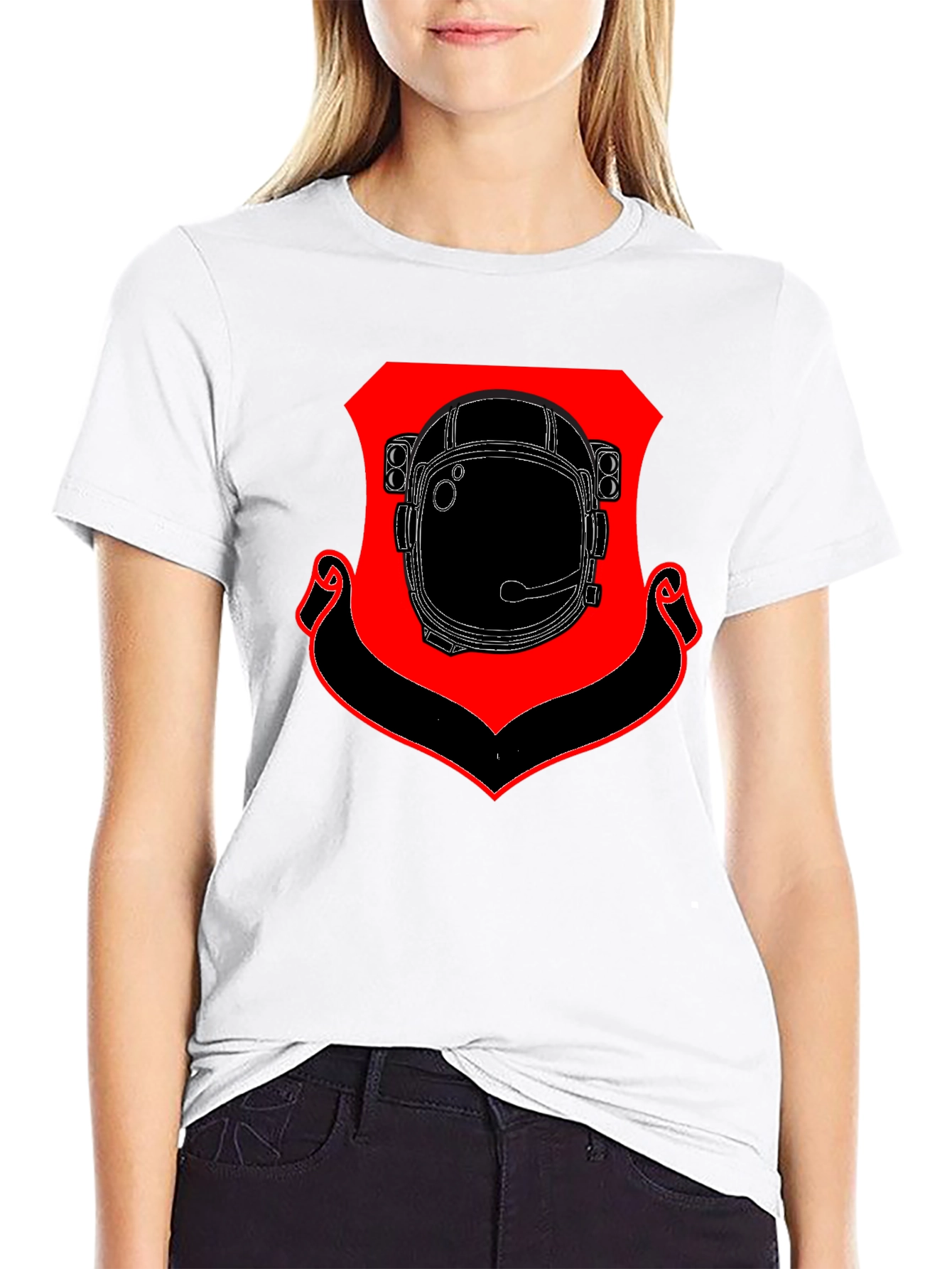 Astronaut Helmet Shield Black T-Shirt