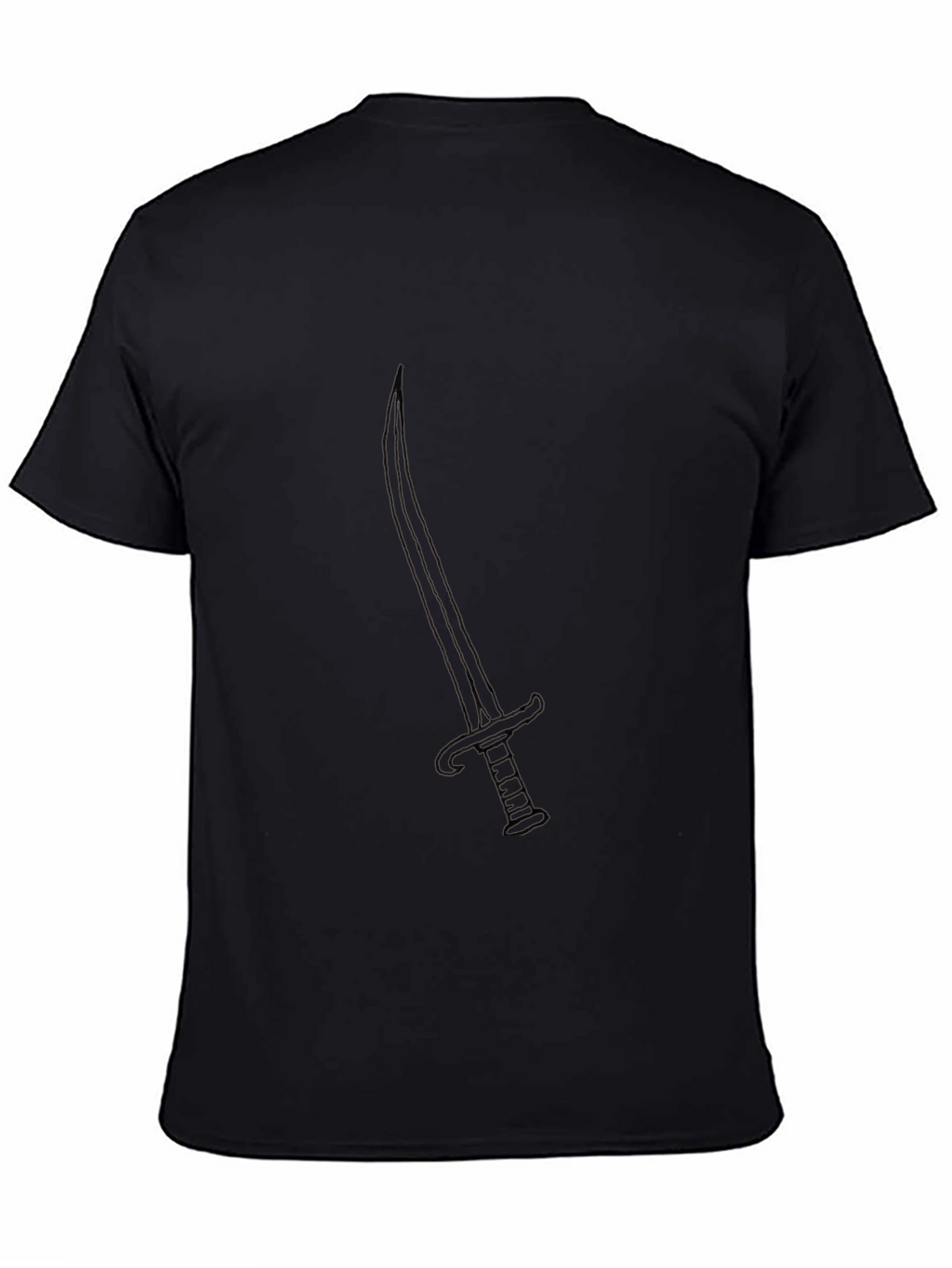 Black T-Shirt with Sword Design