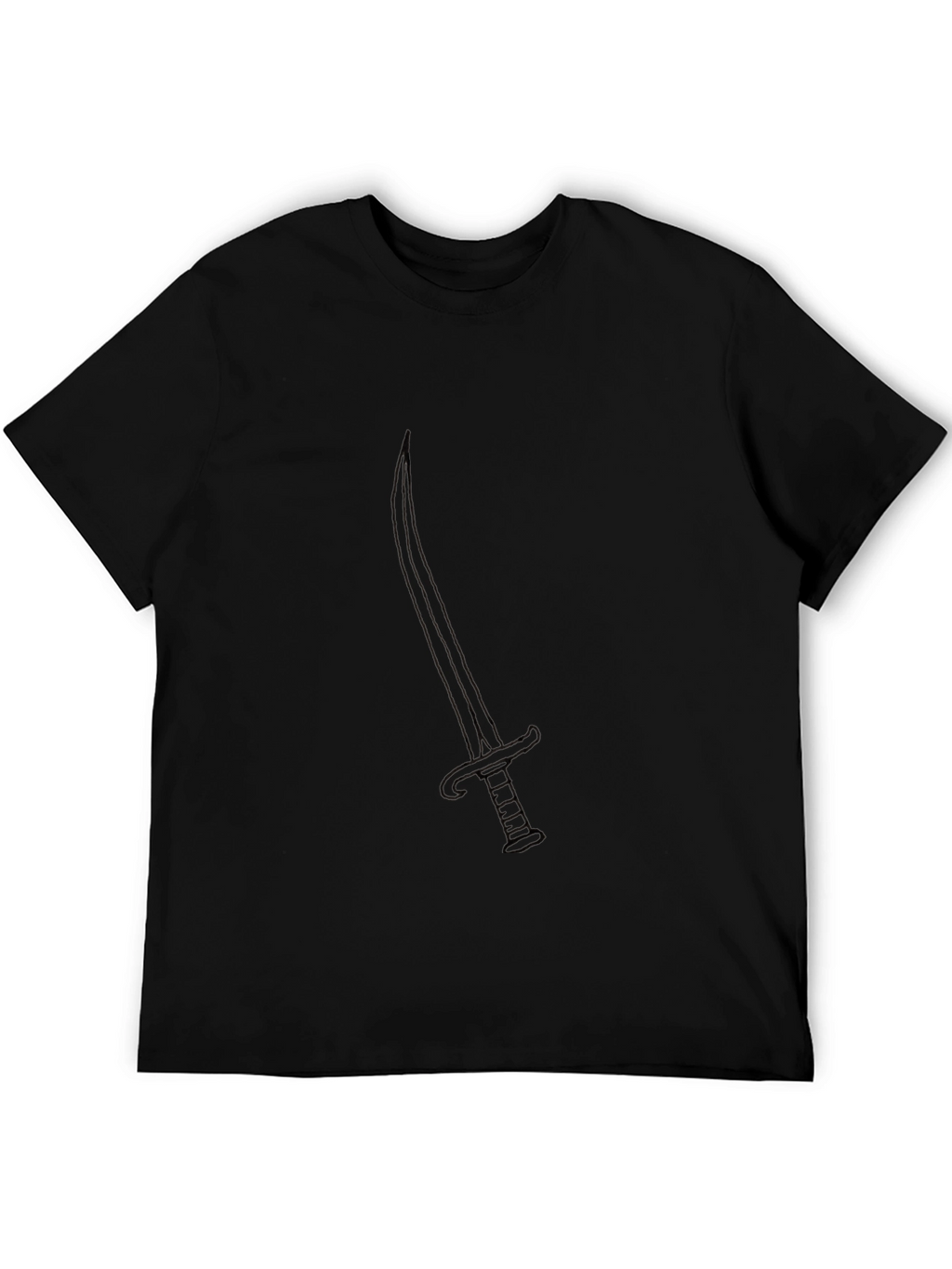 Black T-Shirt with Sword Design