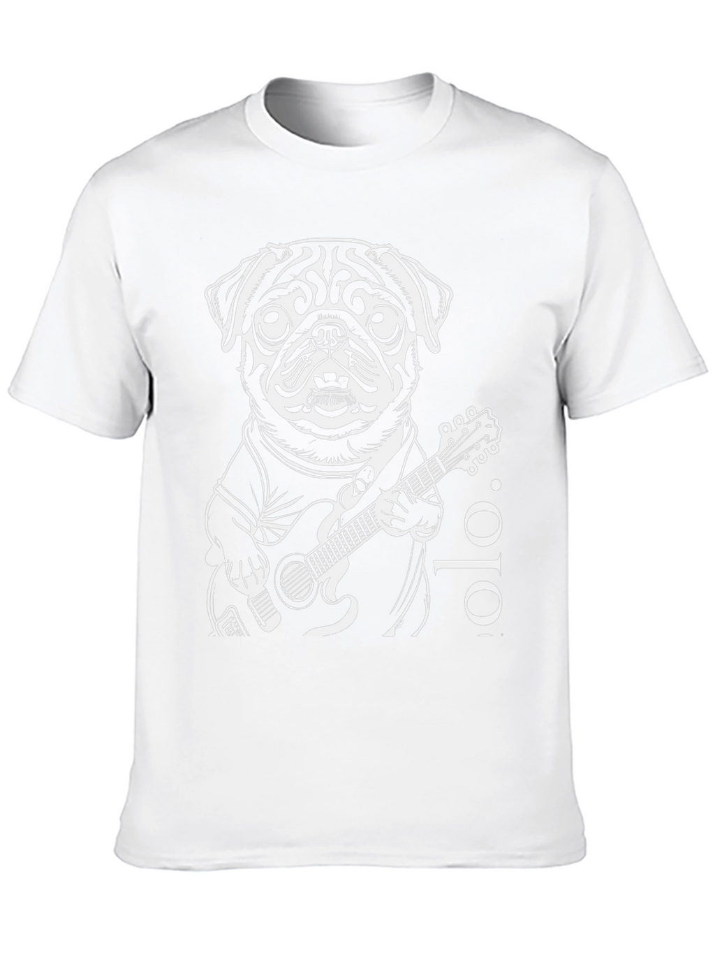 Pug Guitarist Black T-Shirt