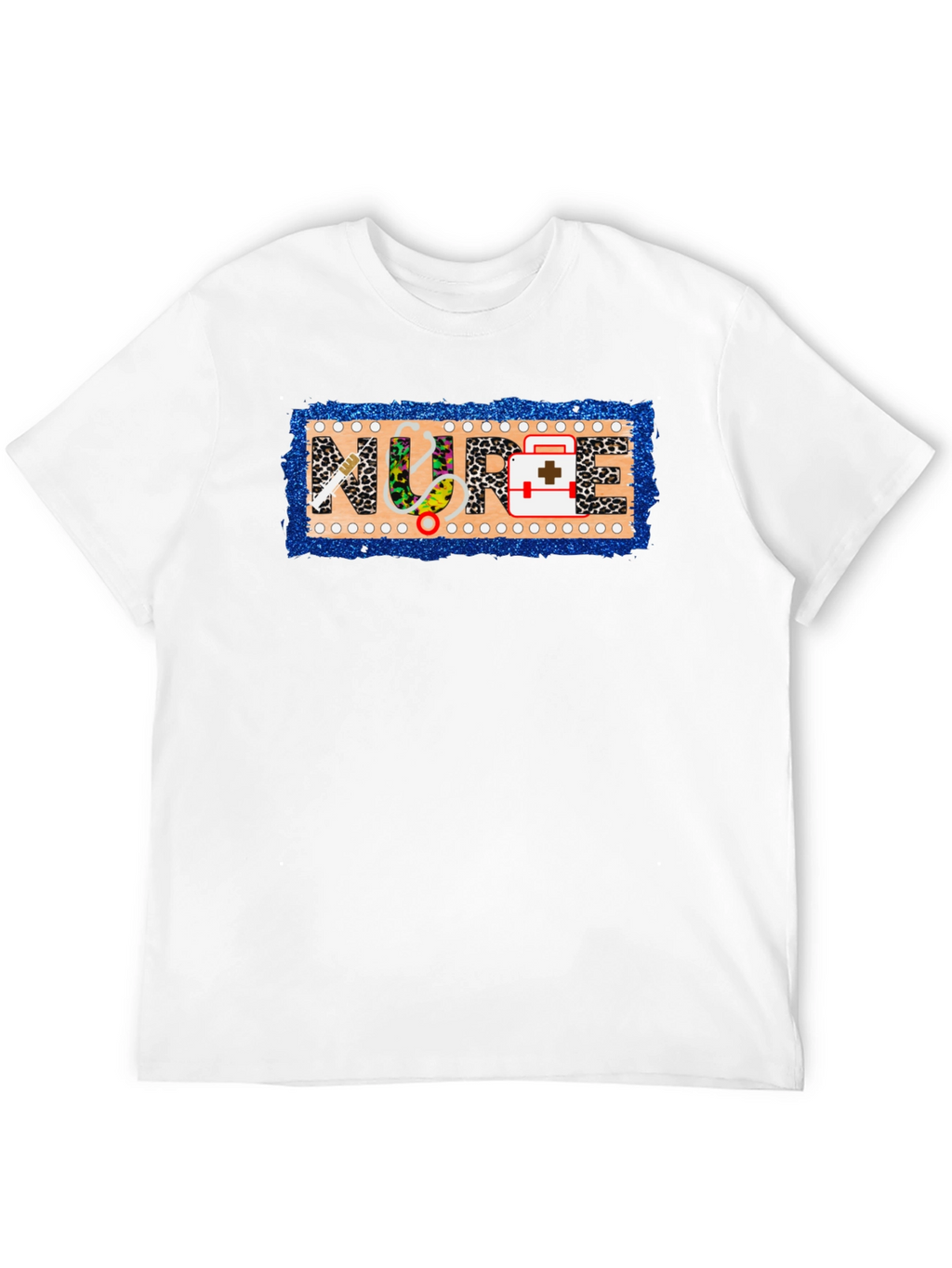 Nurse Novelty T-Shirt - Leopard Print Medical Design