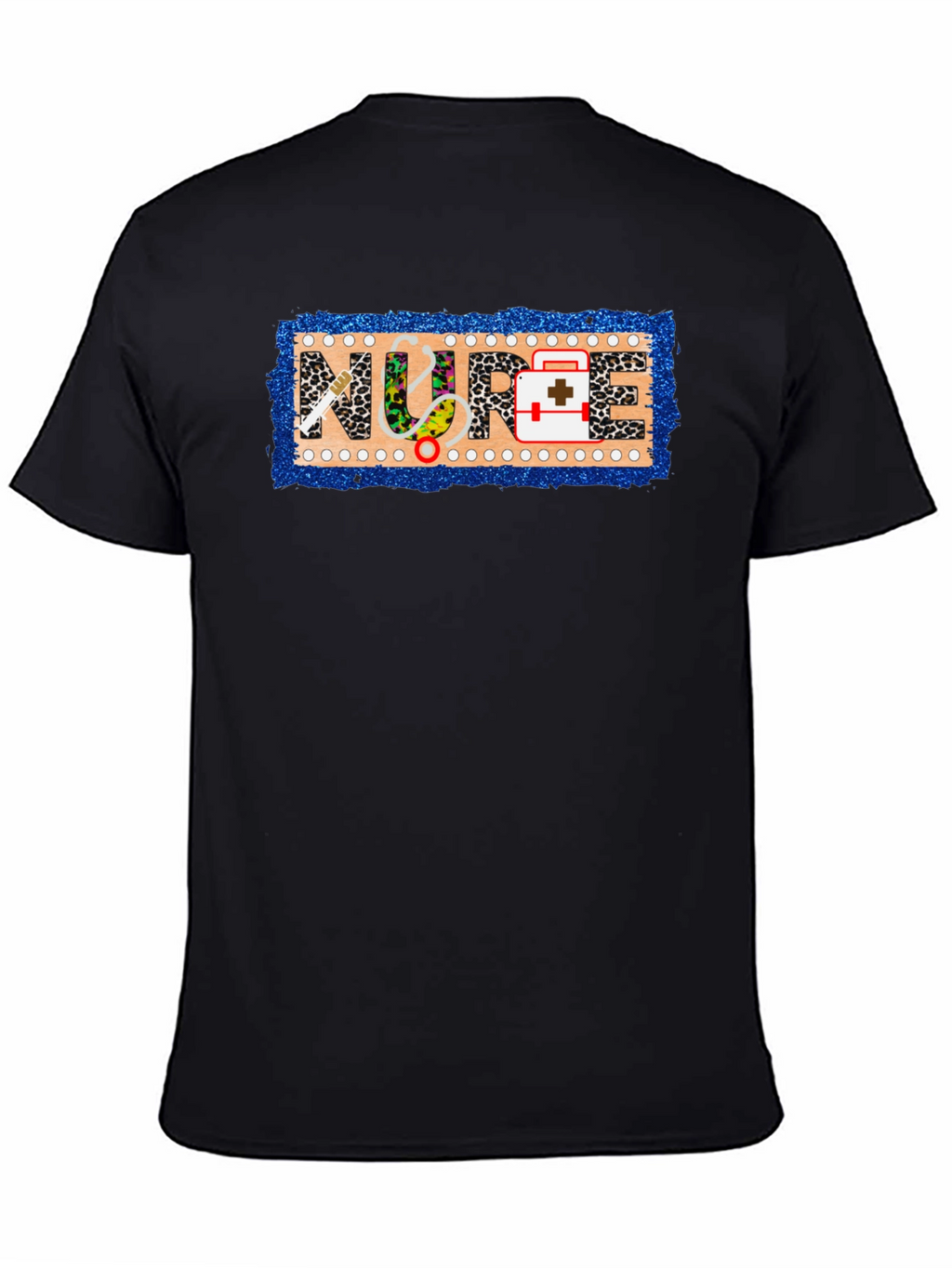 Nurse Novelty T-Shirt - Leopard Print Medical Design