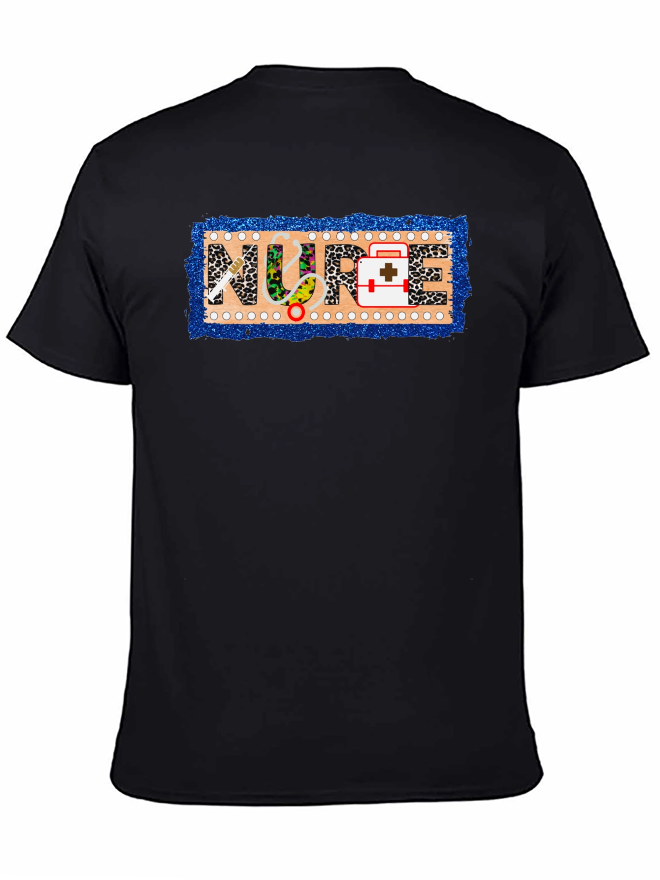 Nurse Novelty T-Shirt - Leopard Print Medical Design