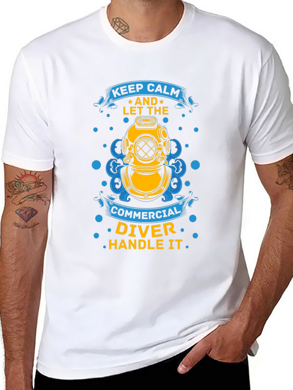 Keep Calm Commercial Diver T-Shirt - Black