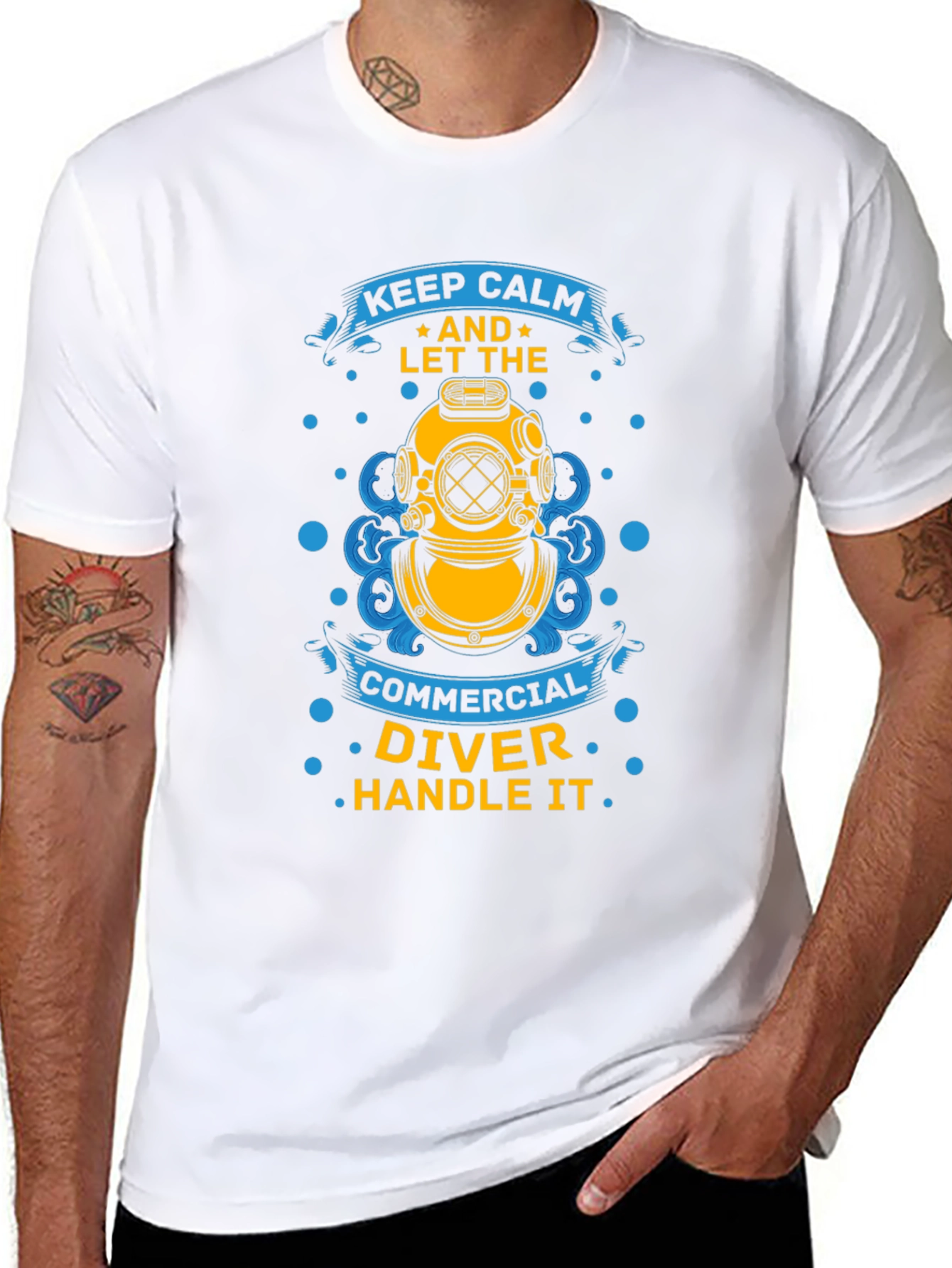 Keep Calm Commercial Diver T-Shirt - Black