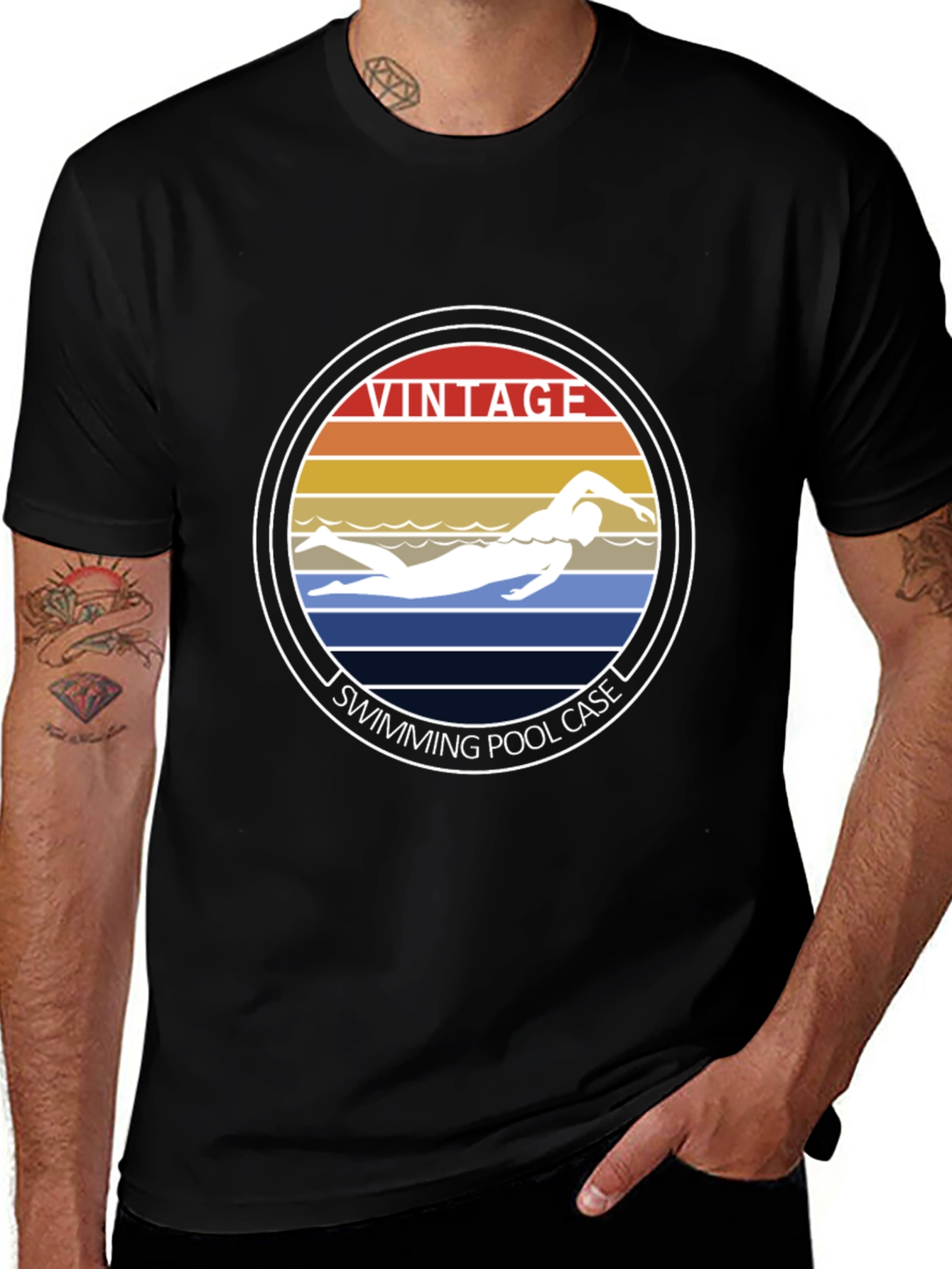 Vintage Swimmer Graphic T-Shirt