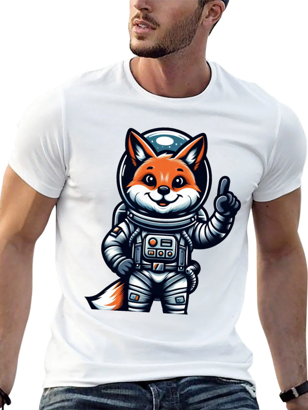 Cool Space Fox T-Shirt - Trendy Graphic Tee