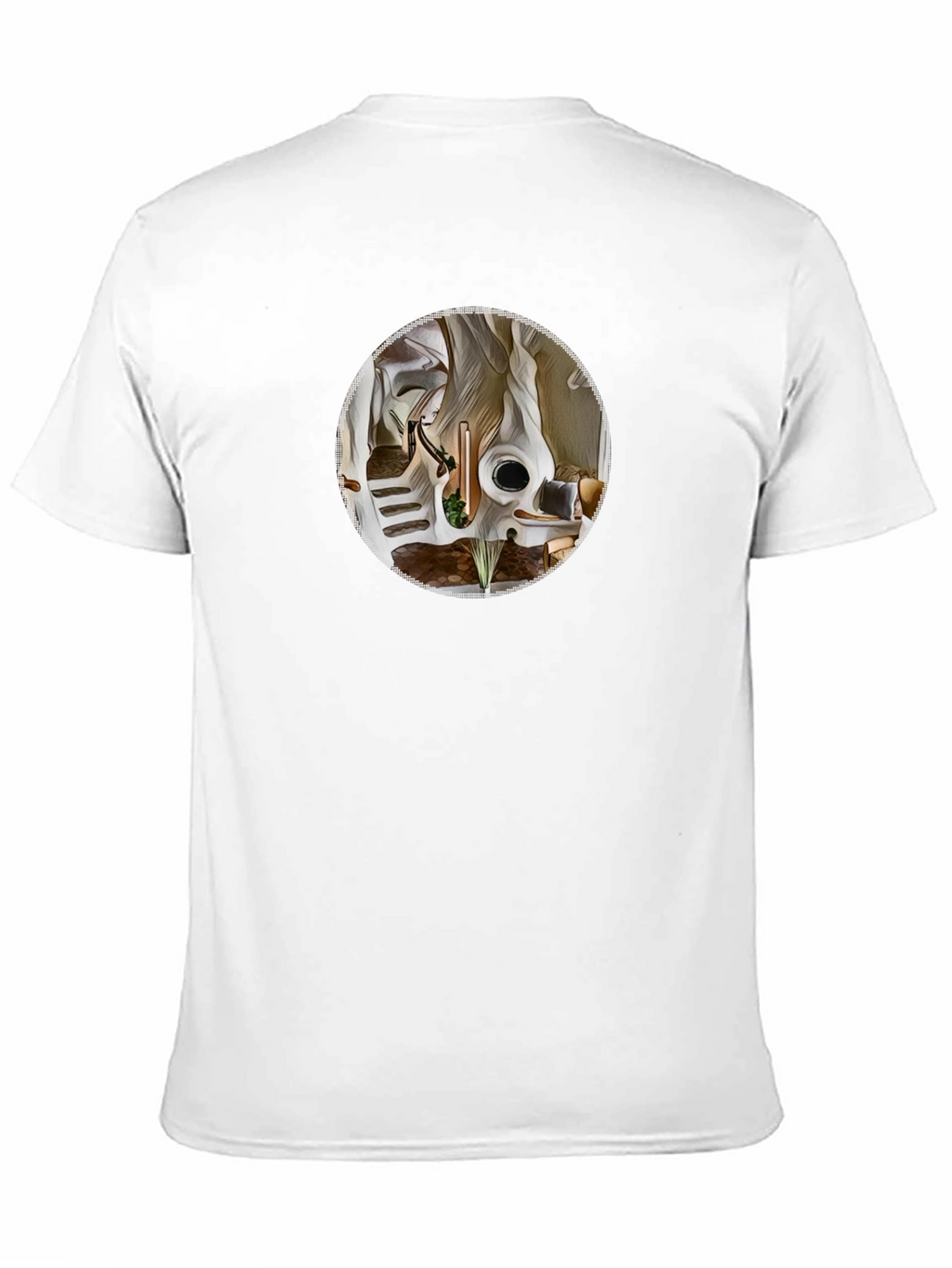 Abstract Circle Graphic Tee - Black Cotton Shirt