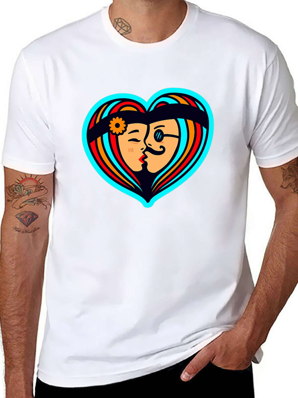 Retro Love Tee - Heart Graphic T-Shirt