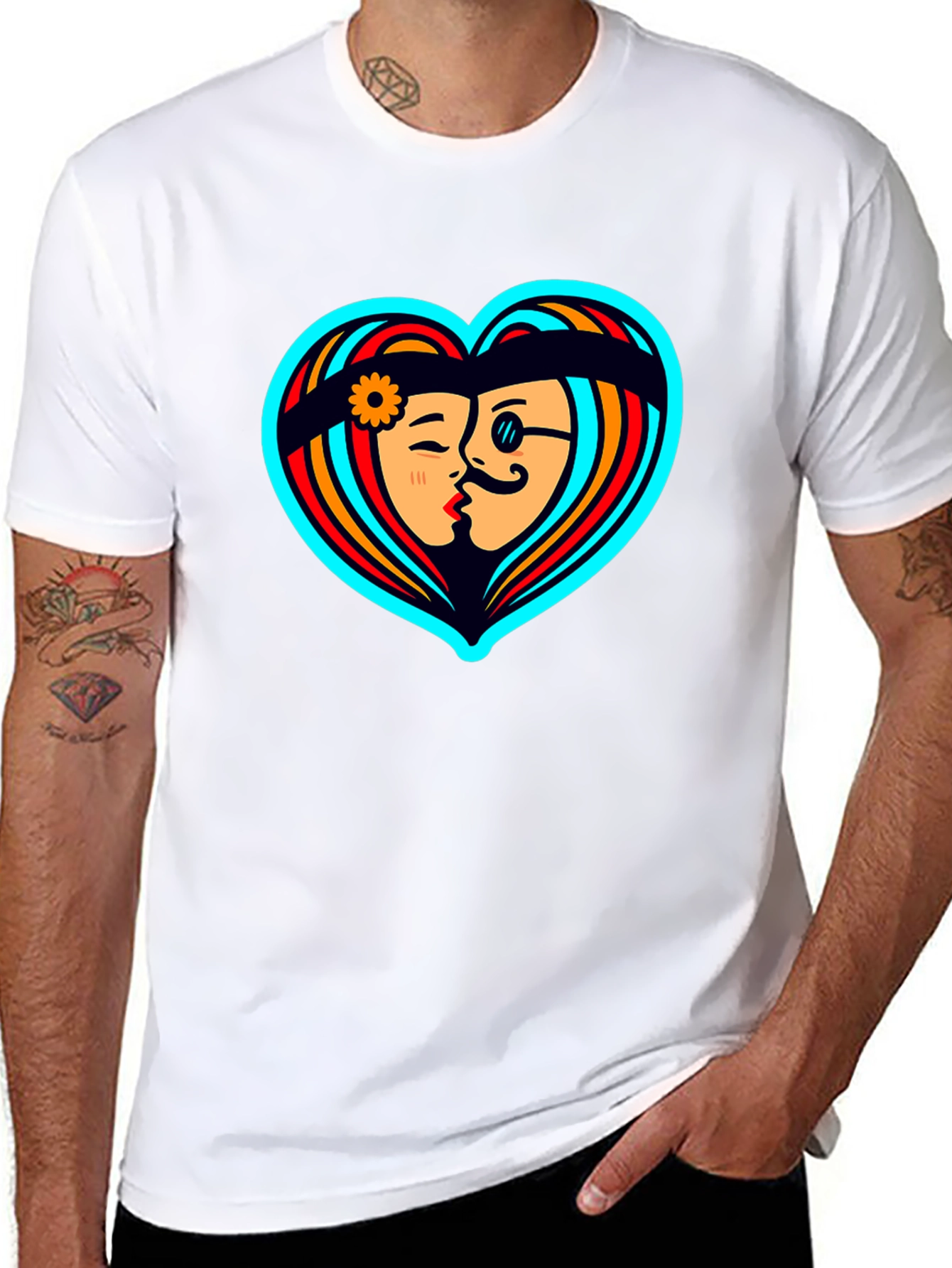 Retro Love Tee - Heart Graphic T-Shirt