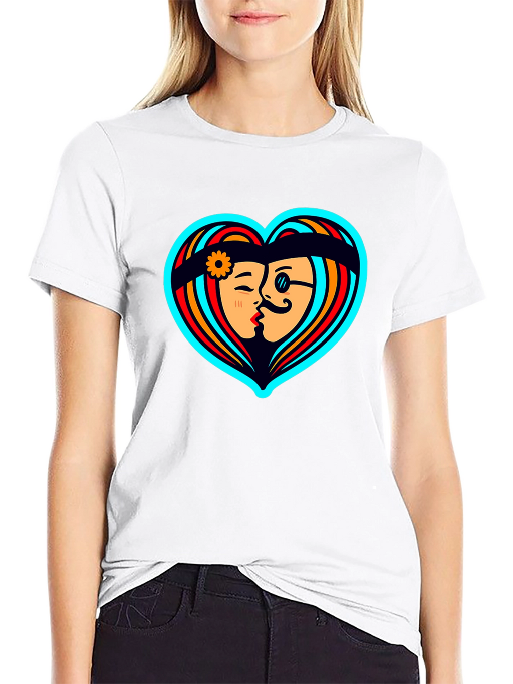 Retro Love Tee - Heart Graphic T-Shirt