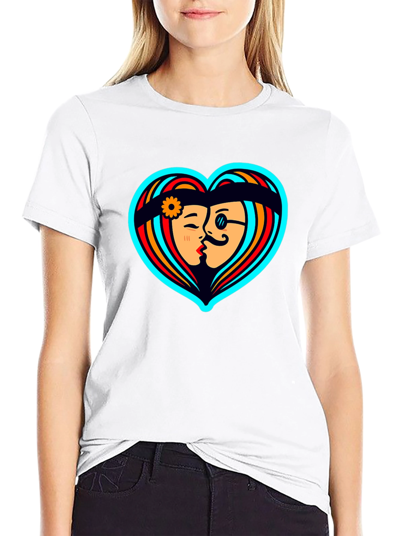 Retro Love Tee - Heart Graphic T-Shirt