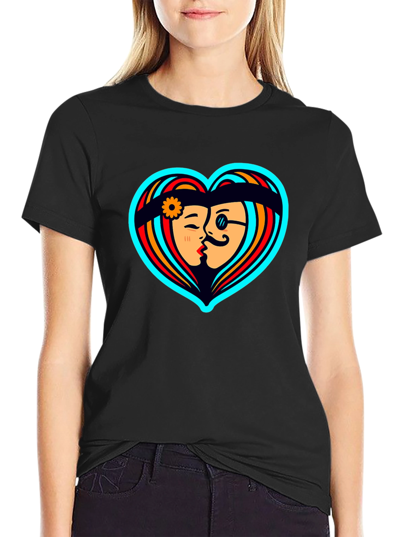 Retro Love Tee - Heart Graphic T-Shirt