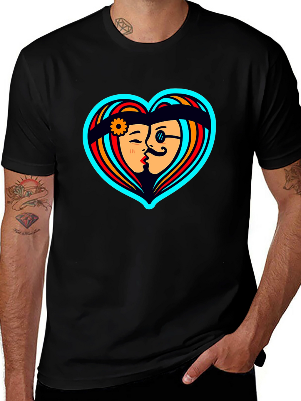 Retro Love Tee - Heart Graphic T-Shirt