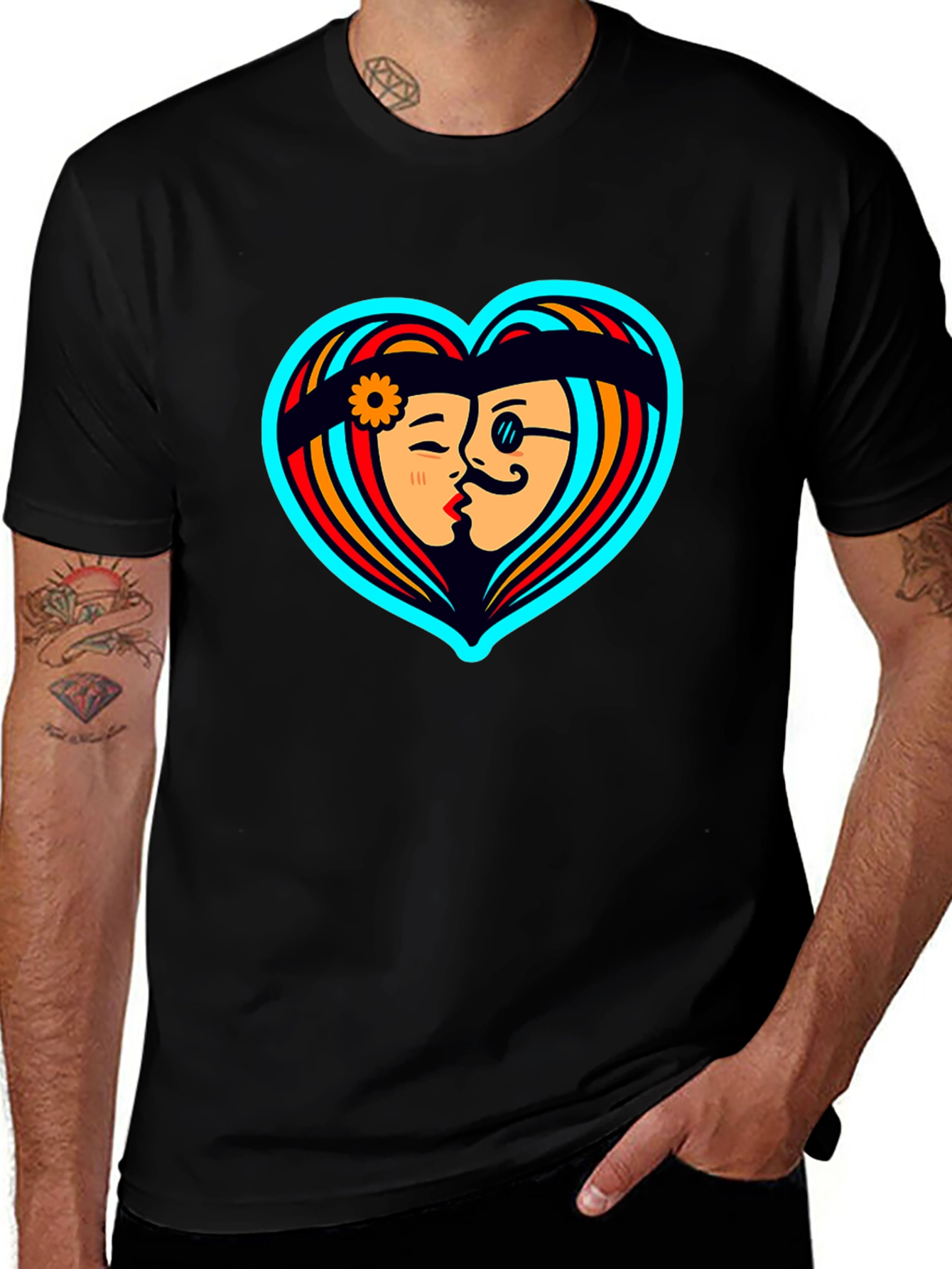 Retro Love Tee - Heart Graphic T-Shirt