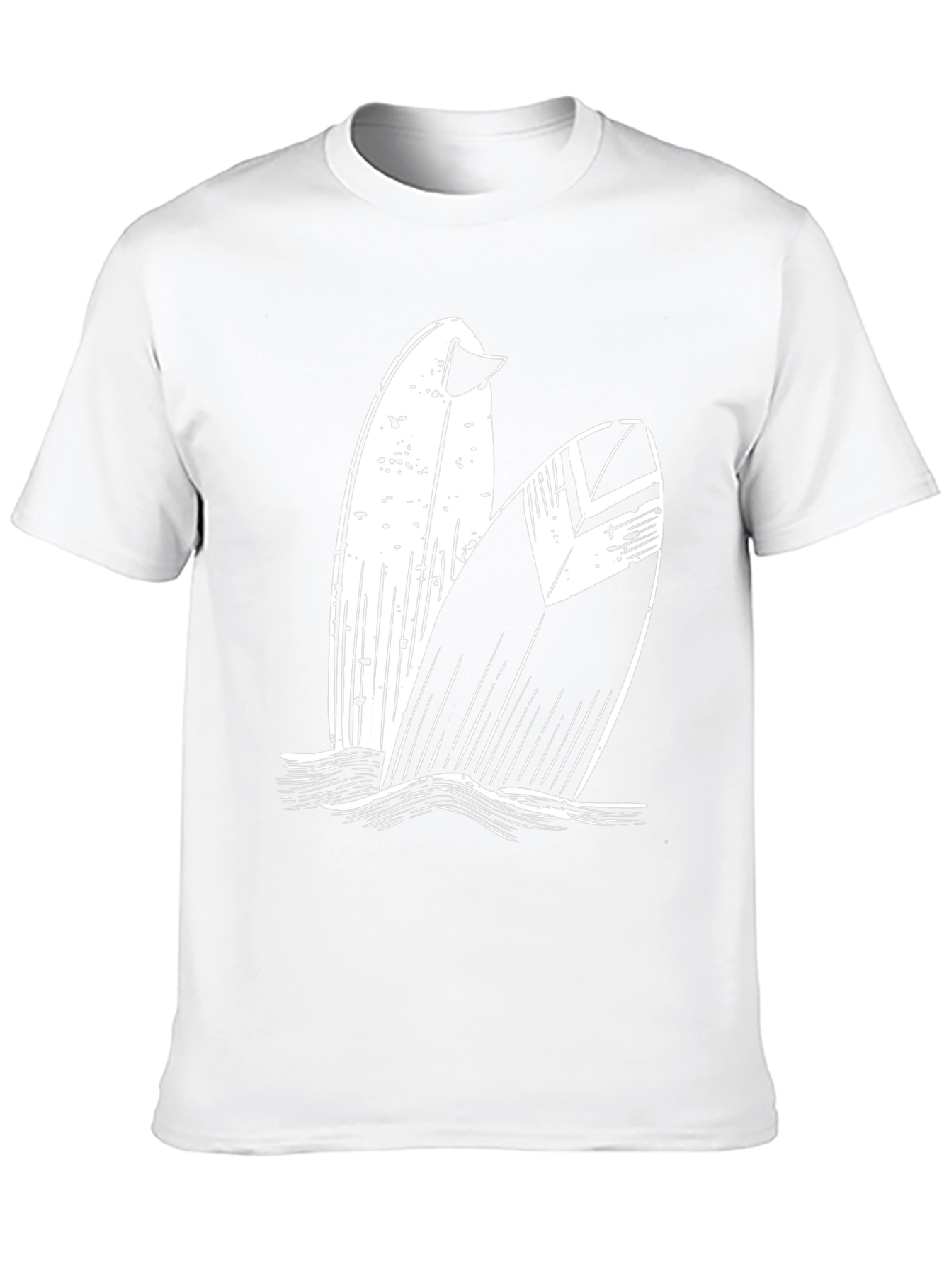 Surfboard Graphic Tee - Black Cotton T-Shirt