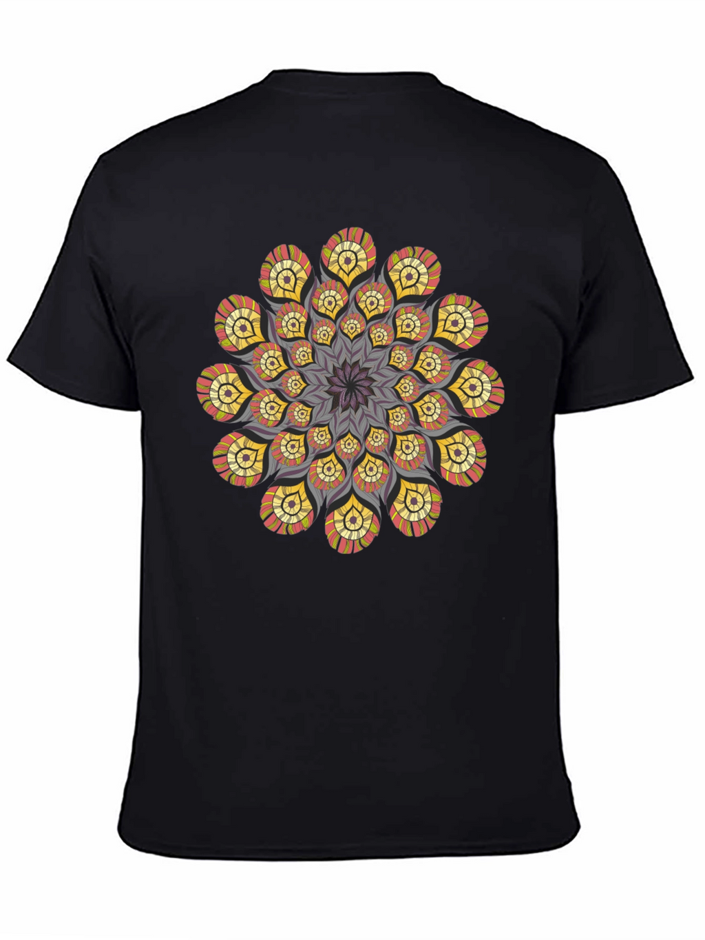 Mandala T-Shirt: Stylish Geometric Design Black