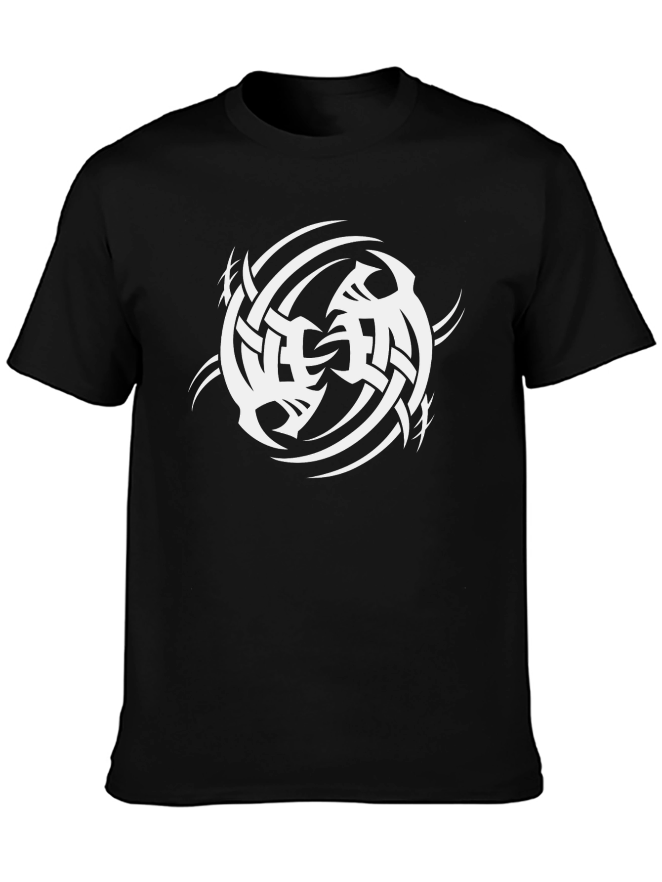Tribal Symbol Graphic Print Black T-Shirt