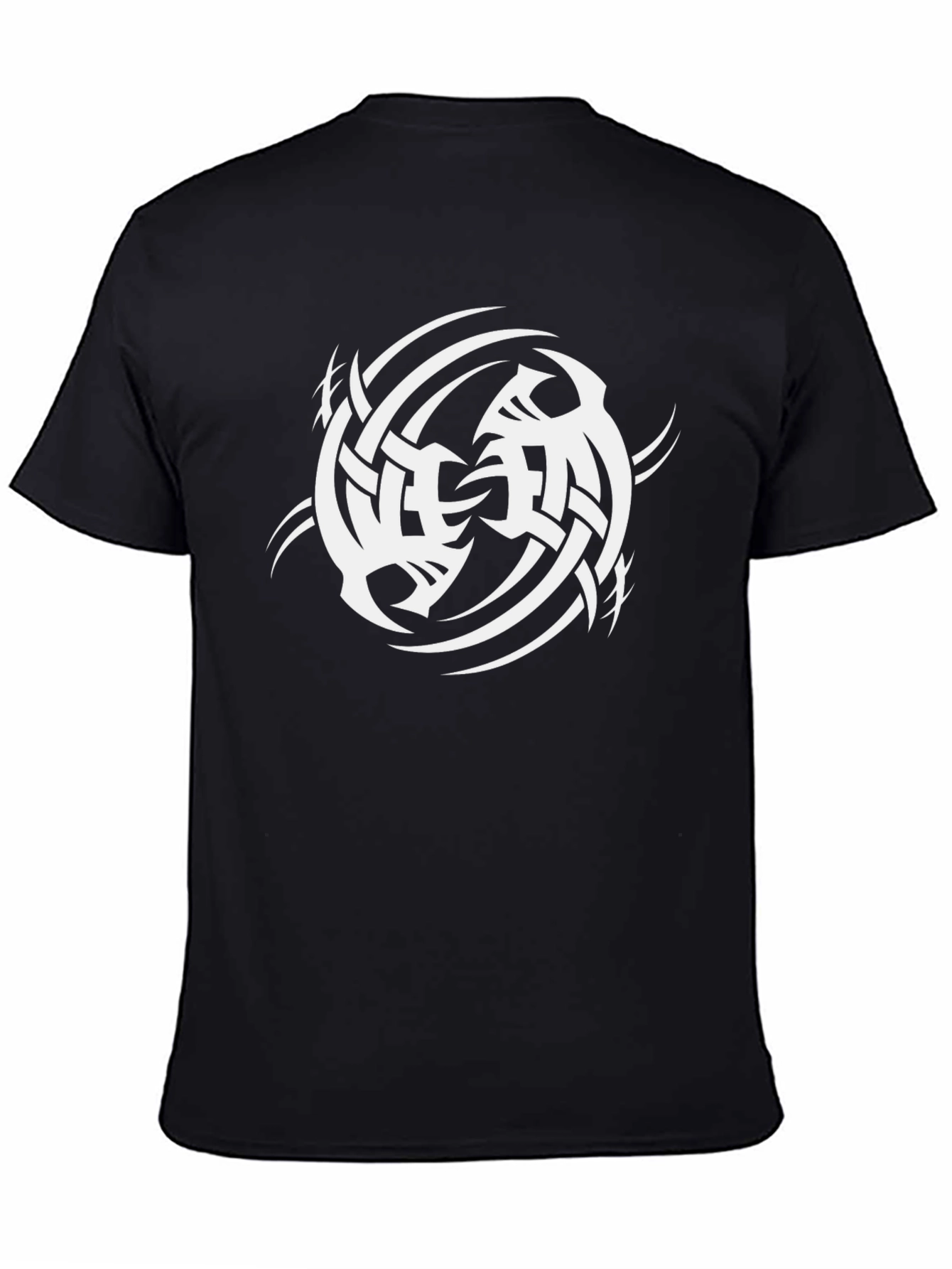 Tribal Symbol Graphic Print Black T-Shirt