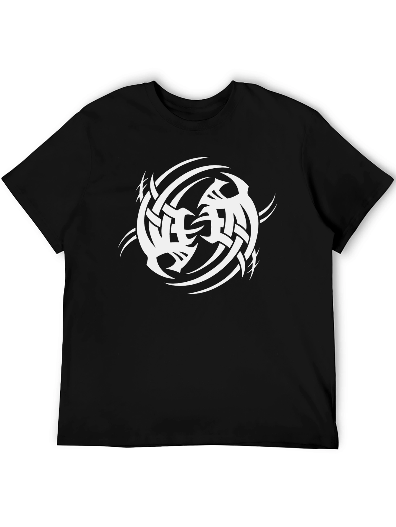 Tribal Symbol Graphic Print Black T-Shirt