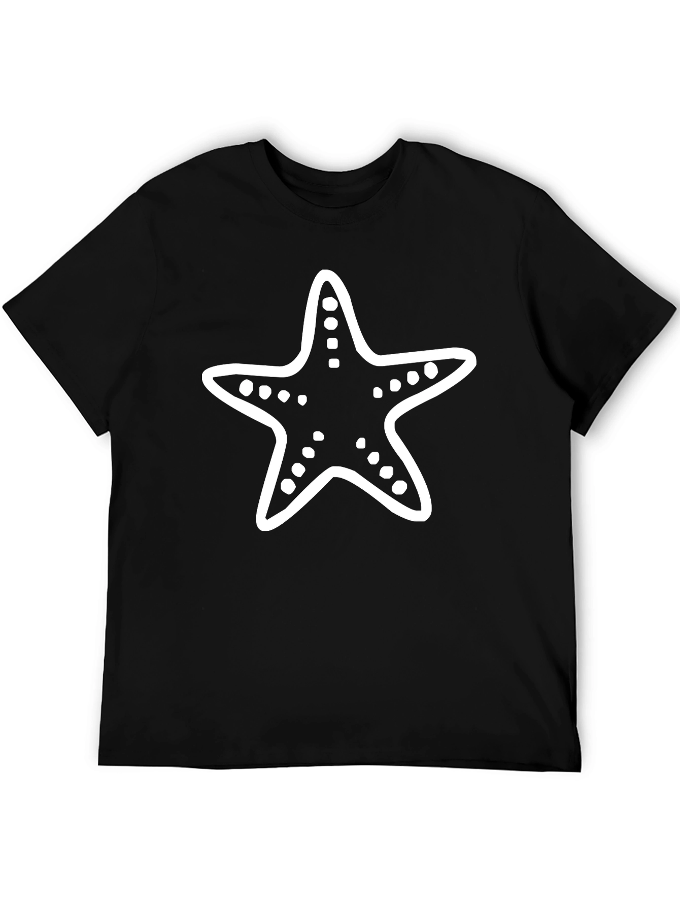 Starfish Graphic Tee - Casual Black T-Shirt